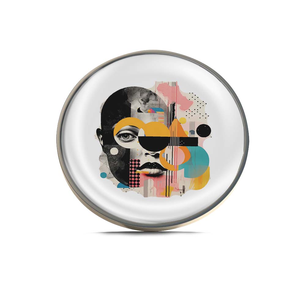 Woman Fashion Abstract Collage Limited Edition Lapel Pin Exclusive Metal Brooch Badge Accessories For Backpack, Clothes, Hats | Cute Gifts and Collectibles