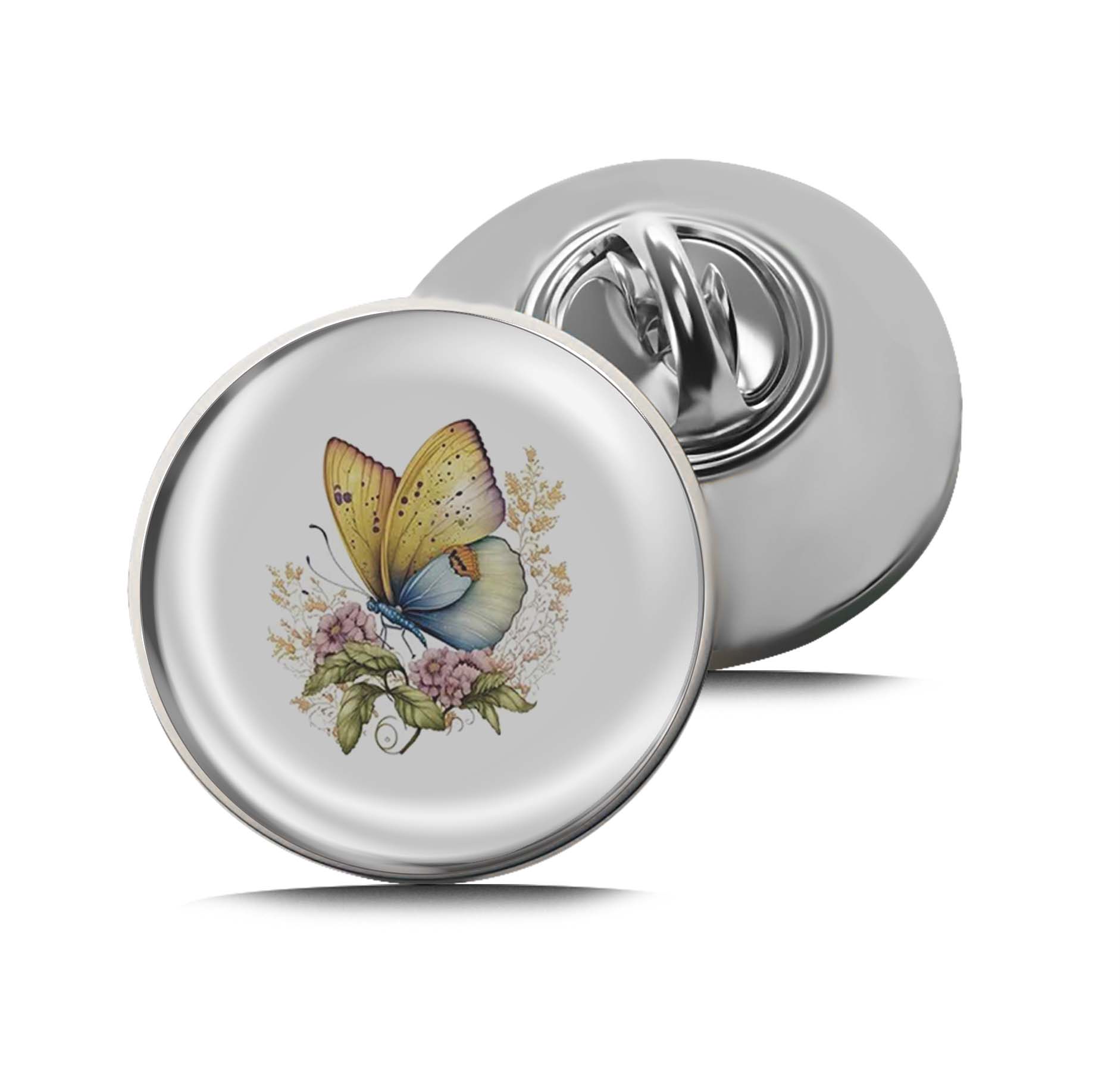 Yellow Butterfly Watercolor Limited Edition Lapel Pin Exclusive Metal Brooch Badge Accessories For Backpack, Clothes, Hats | Cute Gifts and Collectibles