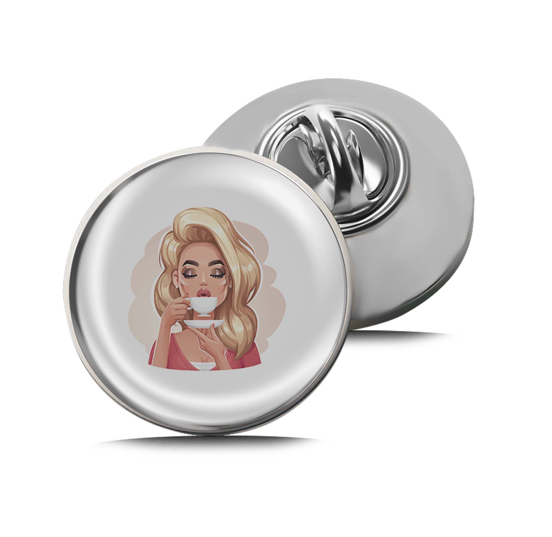 Girl Holding A Cup of Coffee Limited Edition Lapel Pin Exclusive Metal Brooch Badge Accessories For Backpack, Clothes, Hats | Cute Gifts and Collectibles