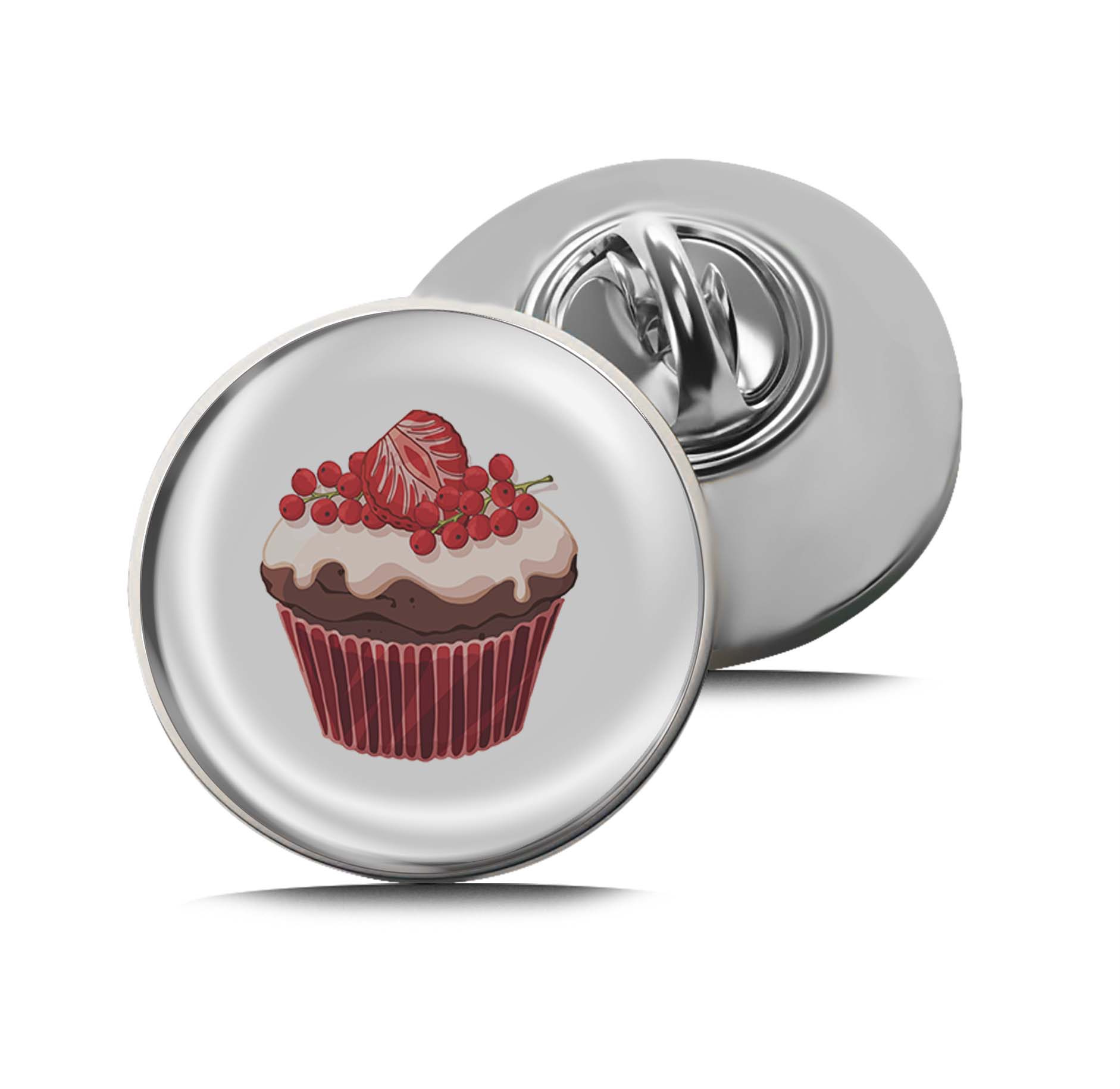 Strawberry Chocolate Cupcake Limited Edition Lapel Pin Exclusive Metal Brooch Badge Accessories For Backpack, Clothes, Hats | Cute Gifts and Collectibles