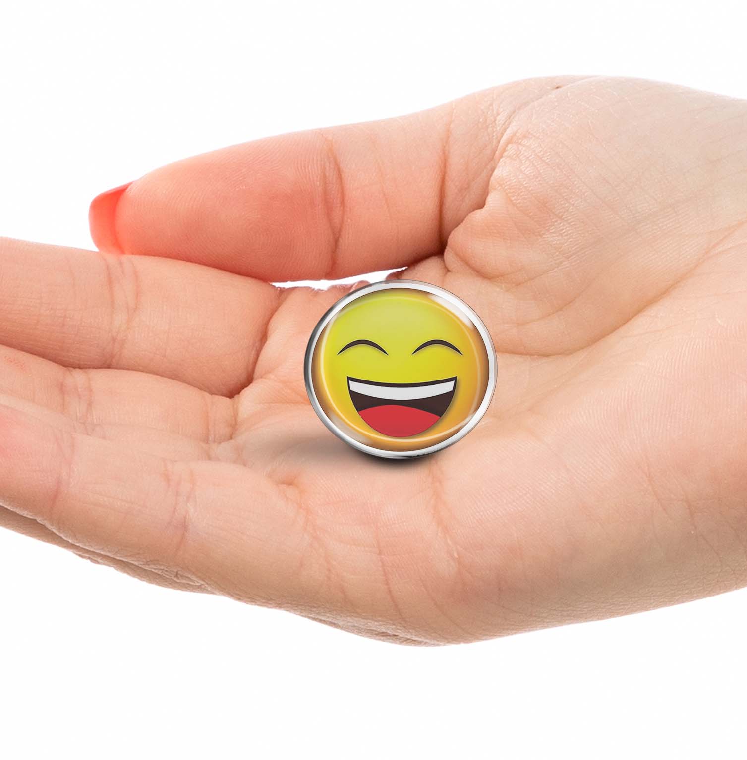 Grinning Face with Smiling Eyes Limited Edition Lapel Pin Exclusive Metal Brooch Badge Accessories For Backpack, Clothes, Hats | Cute Gifts and Collectibles