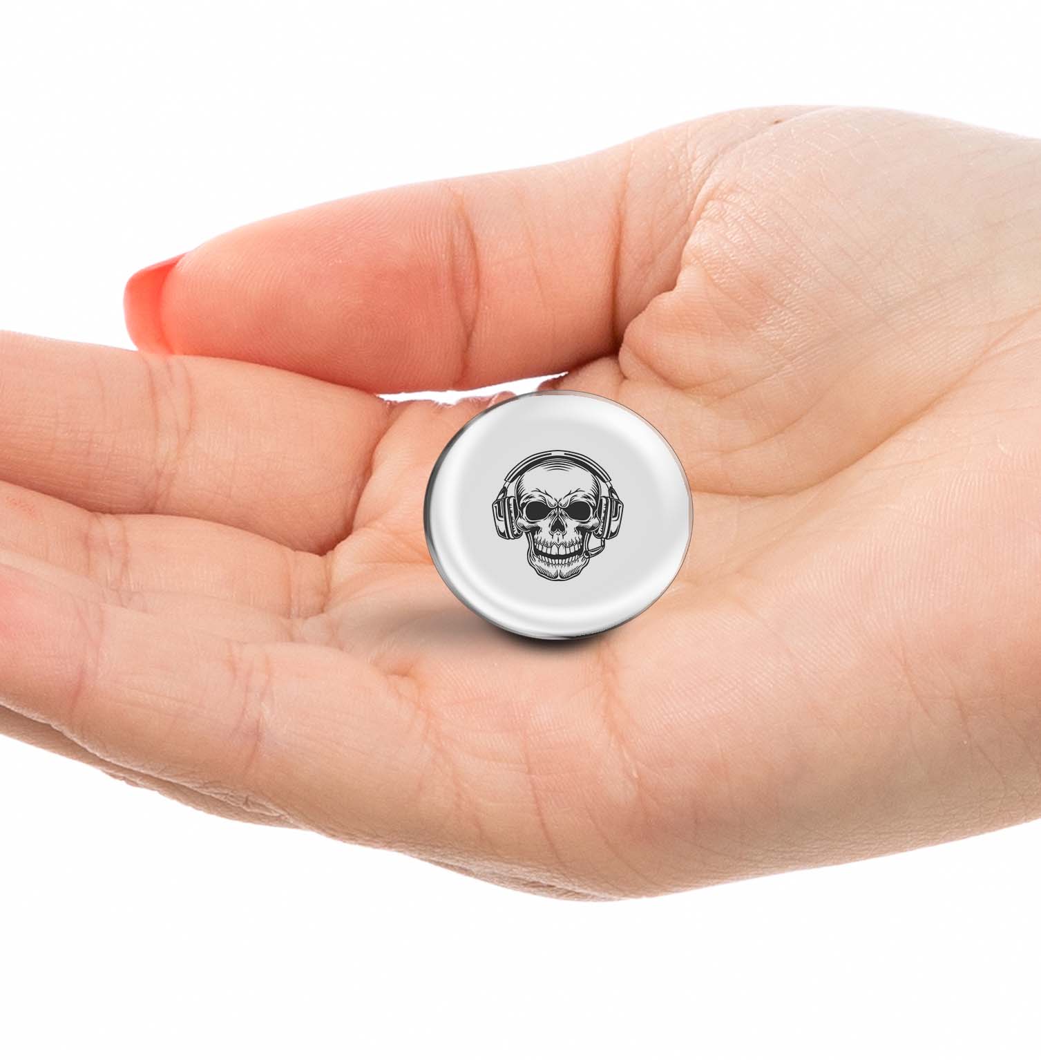Skull with headphones Limited Edition Lapel Pin Exclusive Metal Brooch Badge Accessories For Backpack, Clothes, Hats | Cute Gifts and Collectibles