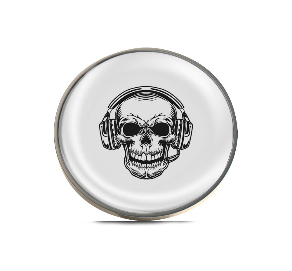 Skull with headphones Limited Edition Lapel Pin Exclusive Metal Brooch Badge Accessories For Backpack, Clothes, Hats | Cute Gifts and Collectibles