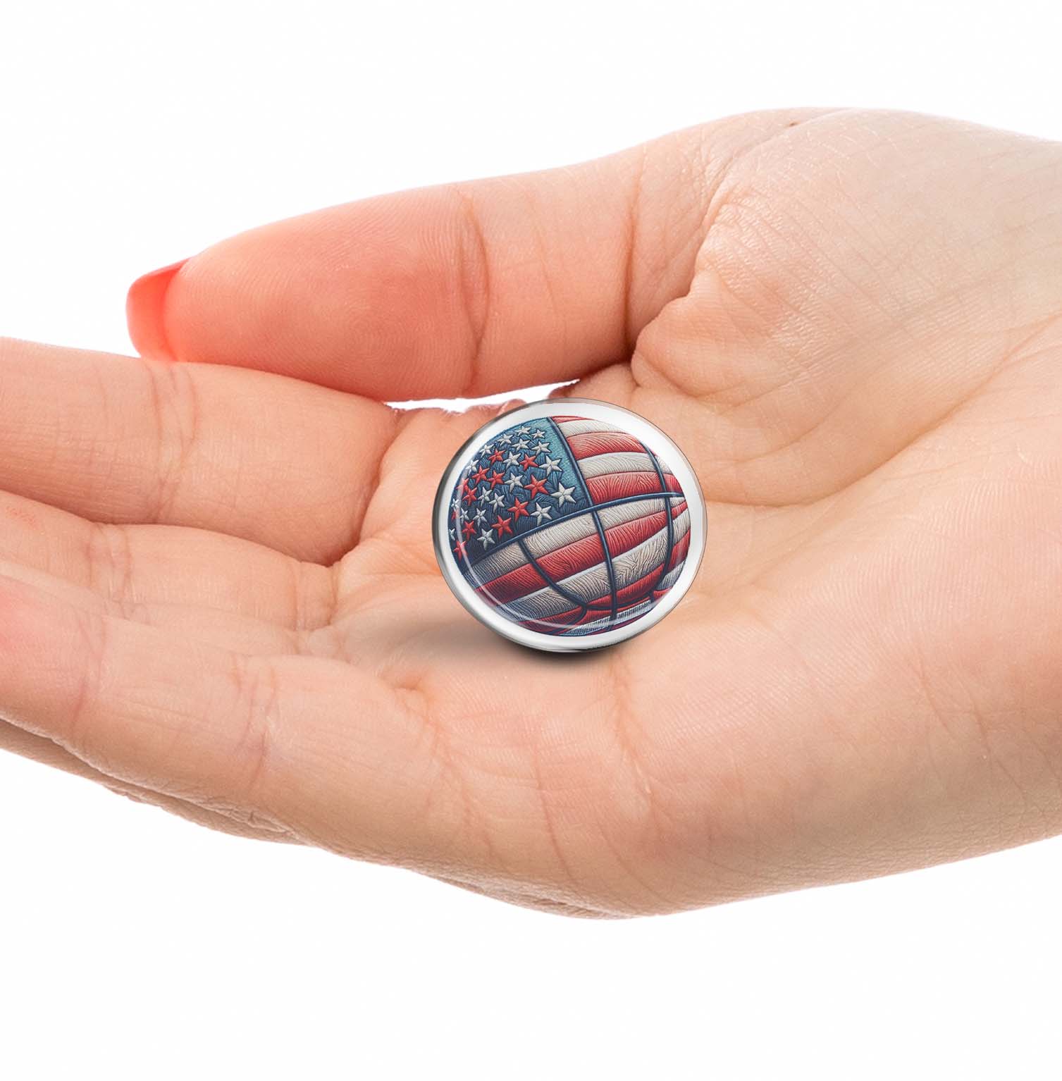 Basketball ball flag of USA Limited Edition Lapel Pin Exclusive Metal Brooch Badge Accessories For Backpack, Clothes, Hats | Cute Gifts and Collectibles
