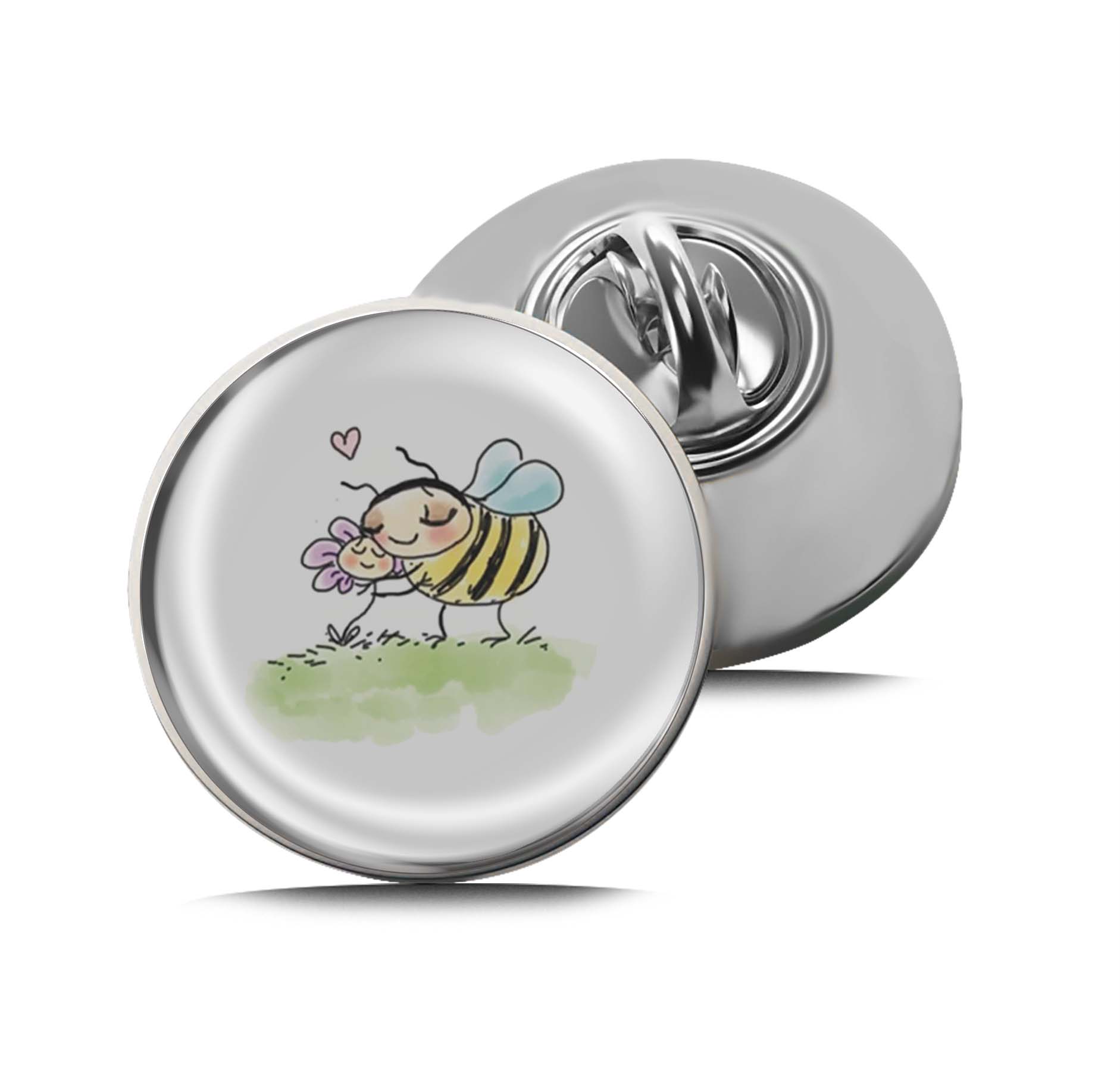 Bee with Flower Limited Edition Lapel Pin Exclusive Metal Brooch Badge Accessories For Backpack, Clothes, Hats | Cute Gifts and Collectibles
