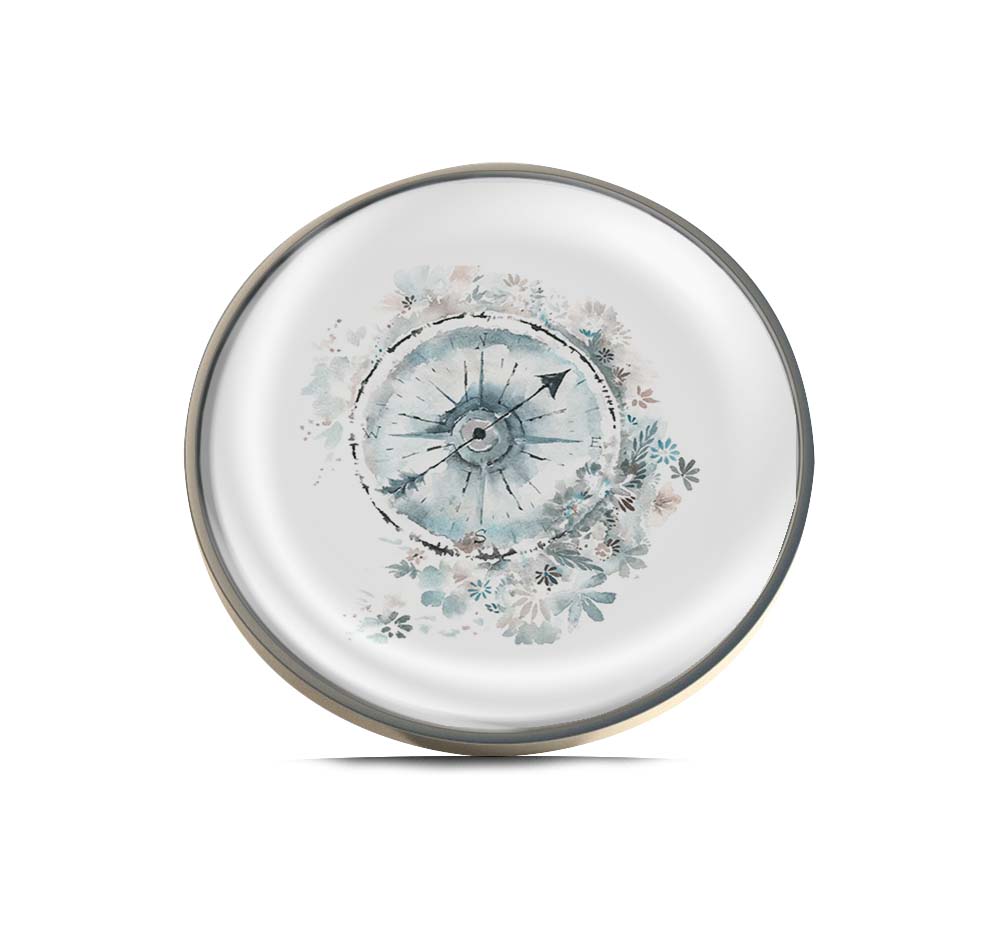 Floral Watercolor Compass Limited Edition Lapel Pin Exclusive Metal Brooch Badge Accessories For Backpack, Clothes, Hats | Cute Gifts and Collectibles
