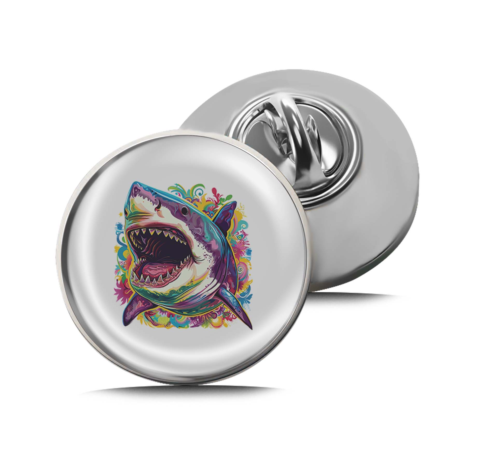 Colorful shark Limited Edition Lapel Pin Exclusive Metal Brooch Badge Accessories For Backpack, Clothes, Hats | Cute Gifts and Collectibles