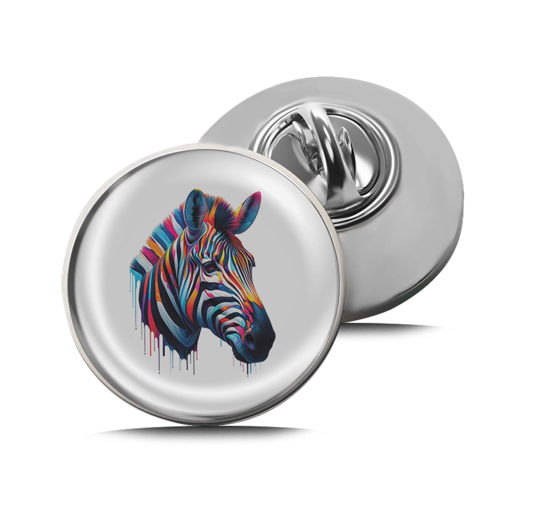 Colorful Zebra Head Limited Edition Lapel Pin Exclusive Metal Brooch Badge Accessories For Backpack, Clothes, Hats | Cute Gifts and Collectibles