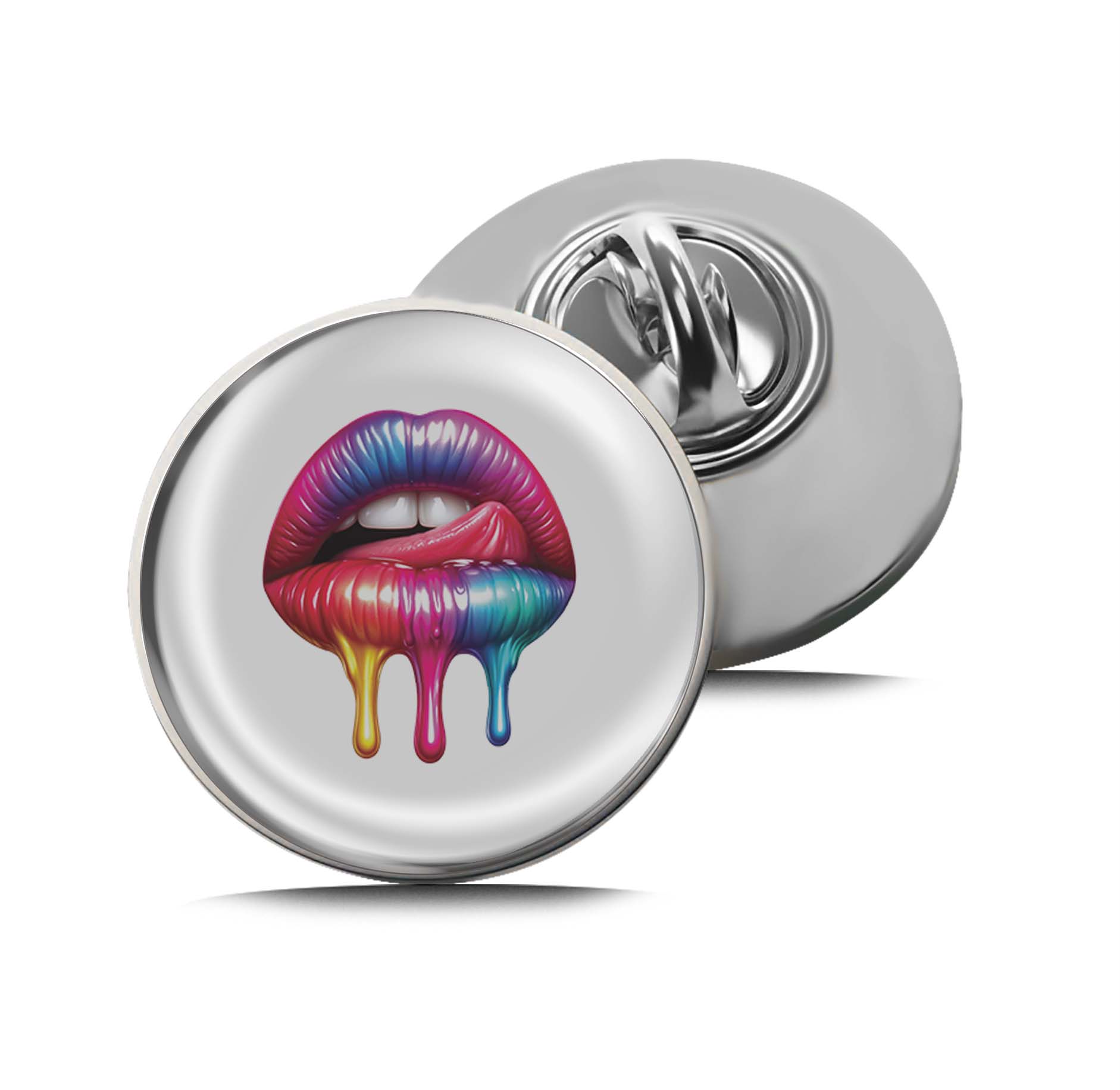 colorful lips Limited Edition Lapel Pin Exclusive Metal Brooch Badge Accessories For Backpack, Clothes, Hats | Cute Gifts and Collectibles