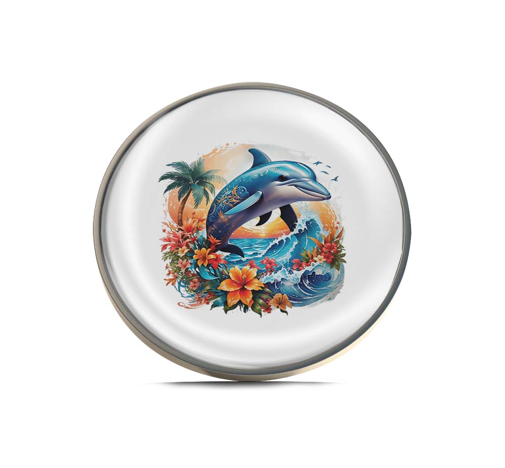 Tropical Dolphin Paradise Limited Edition Lapel Pin Exclusive Metal Brooch Badge Accessories For Backpack, Clothes, Hats | Cute Gifts and Collectibles