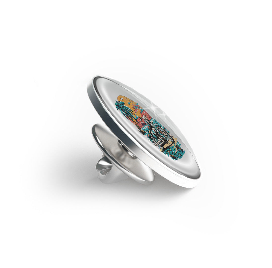 Motorcycle on the Beach at Sunset Limited Edition Lapel Pin Exclusive Metal Brooch Badge Accessories For Backpack, Clothes, Hats | Cute Gifts and Collectibles