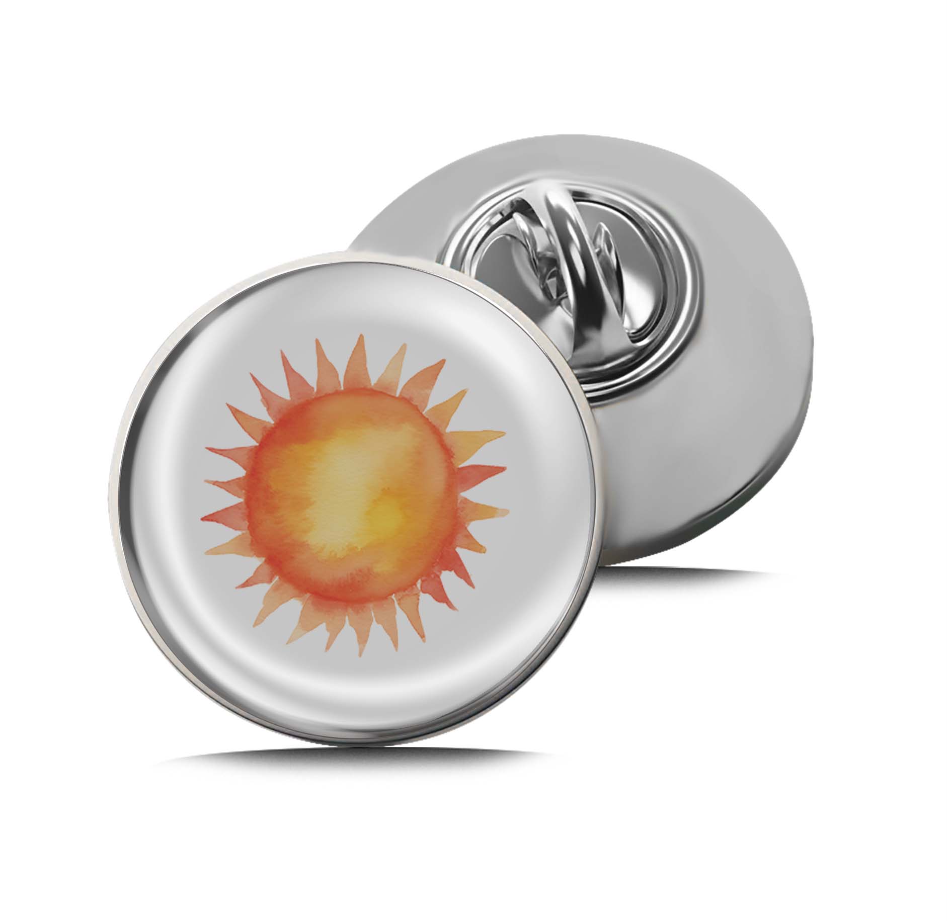 Watercolor Sun Limited Edition Lapel Pin Exclusive Metal Brooch Badge Accessories For Backpack, Clothes, Hats | Cute Gifts and Collectibles