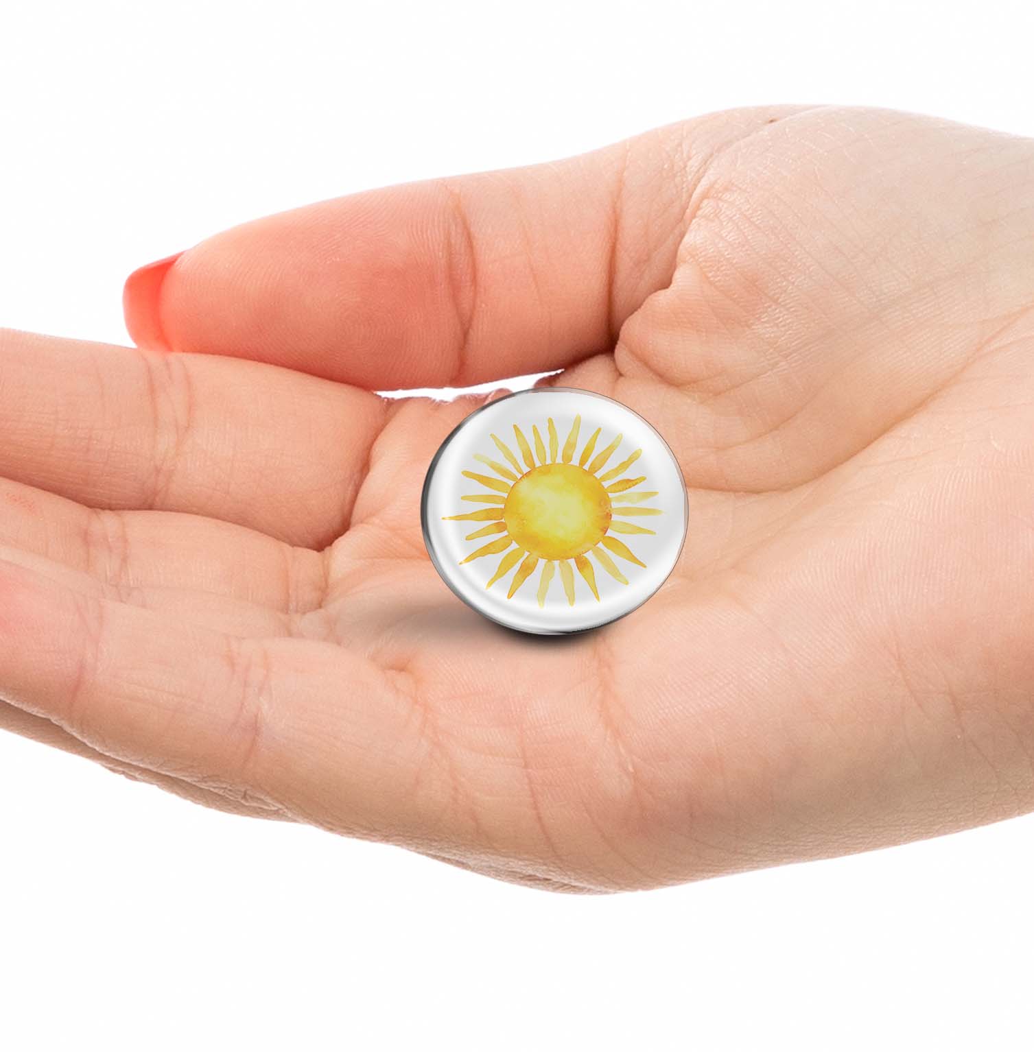 Glowing Yellow Sun Limited Edition Lapel Pin Exclusive Metal Brooch Badge Accessories For Backpack, Clothes, Hats | Cute Gifts and Collectibles