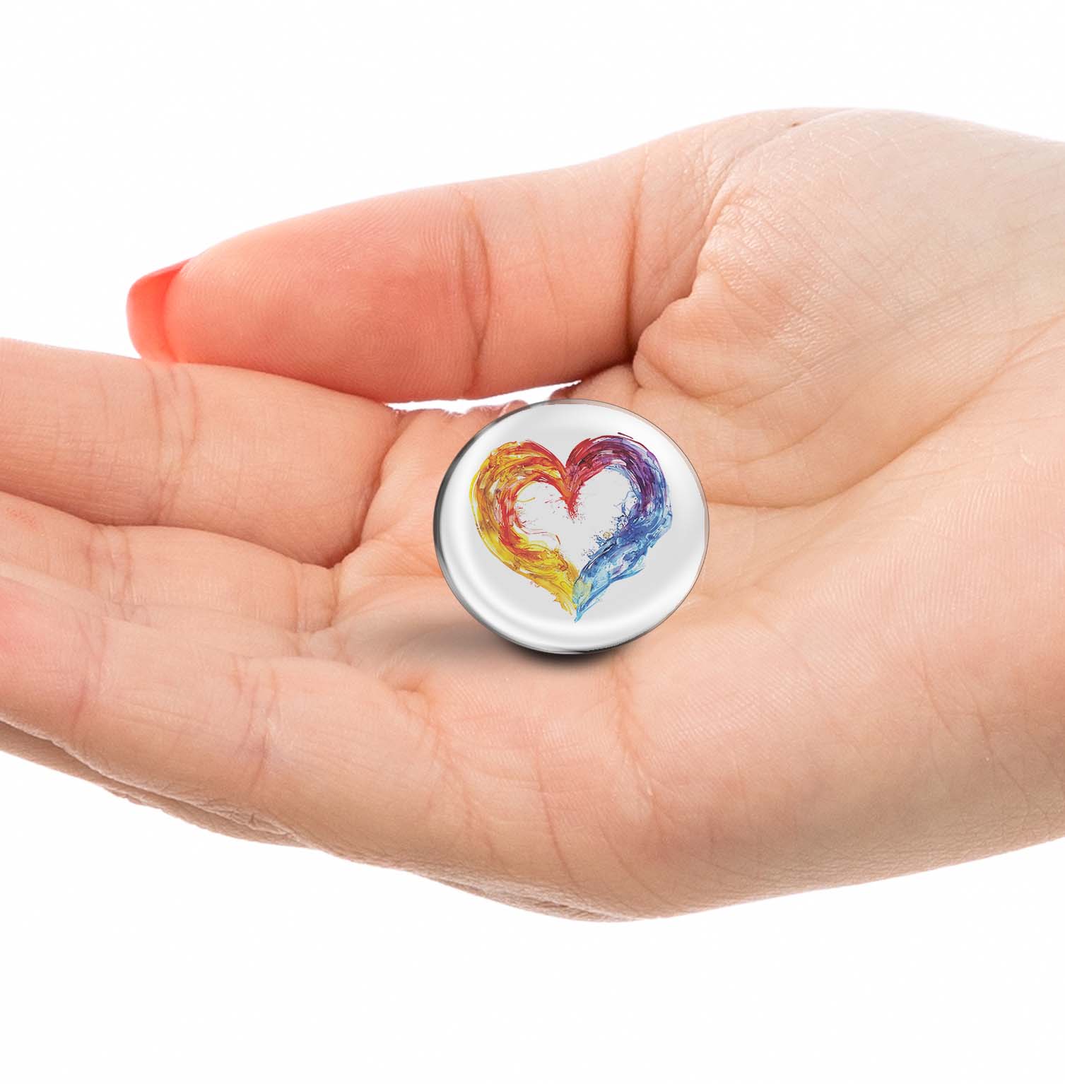 Colorful heart Limited Edition Lapel Pin Exclusive Metal Brooch Badge Accessories For Backpack, Clothes, Hats | Cute Gifts and Collectibles