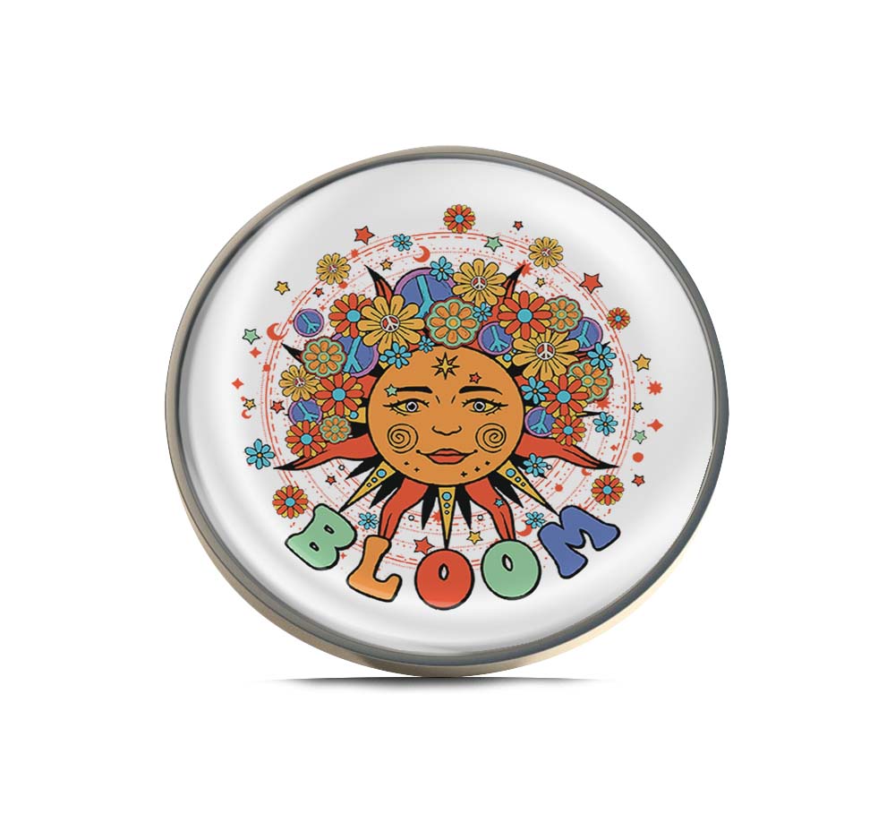 Sun Face & Flowers Limited Edition Lapel Pin Exclusive Metal Brooch Badge Accessories For Backpack, Clothes, Hats | Cute Gifts and Collectibles