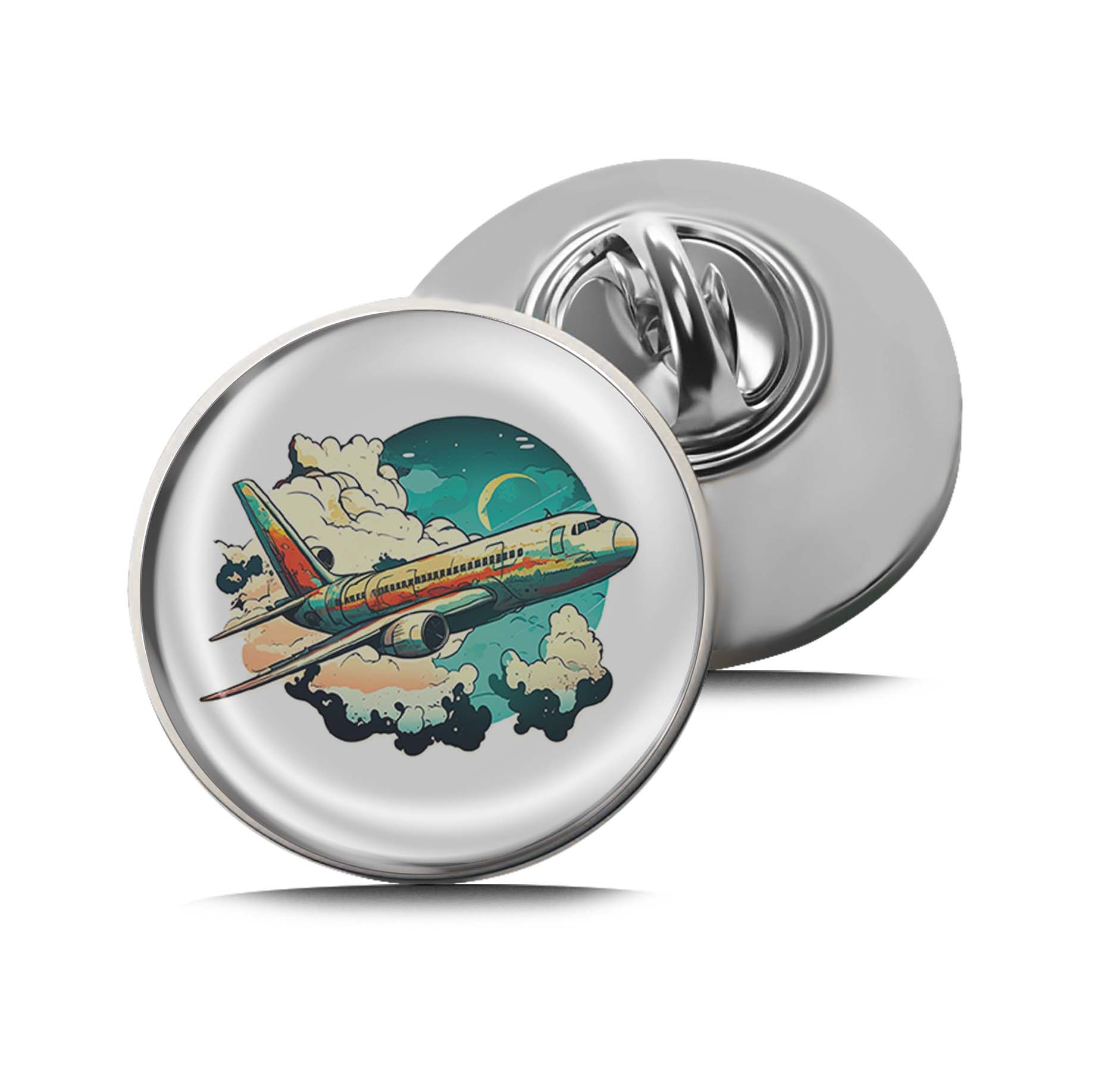 Airplane In The Sky Art Limited Edition Lapel Pin Exclusive Metal Brooch Badge Accessories For Backpack, Clothes, Hats | Cute Gifts and Collectibles