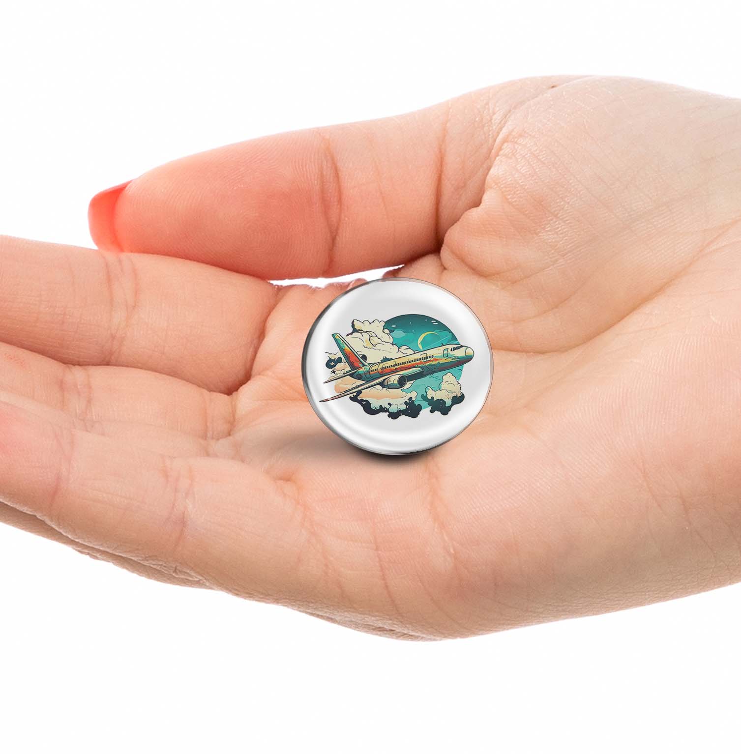 Airplane In The Sky Art Limited Edition Lapel Pin Exclusive Metal Brooch Badge Accessories For Backpack, Clothes, Hats | Cute Gifts and Collectibles