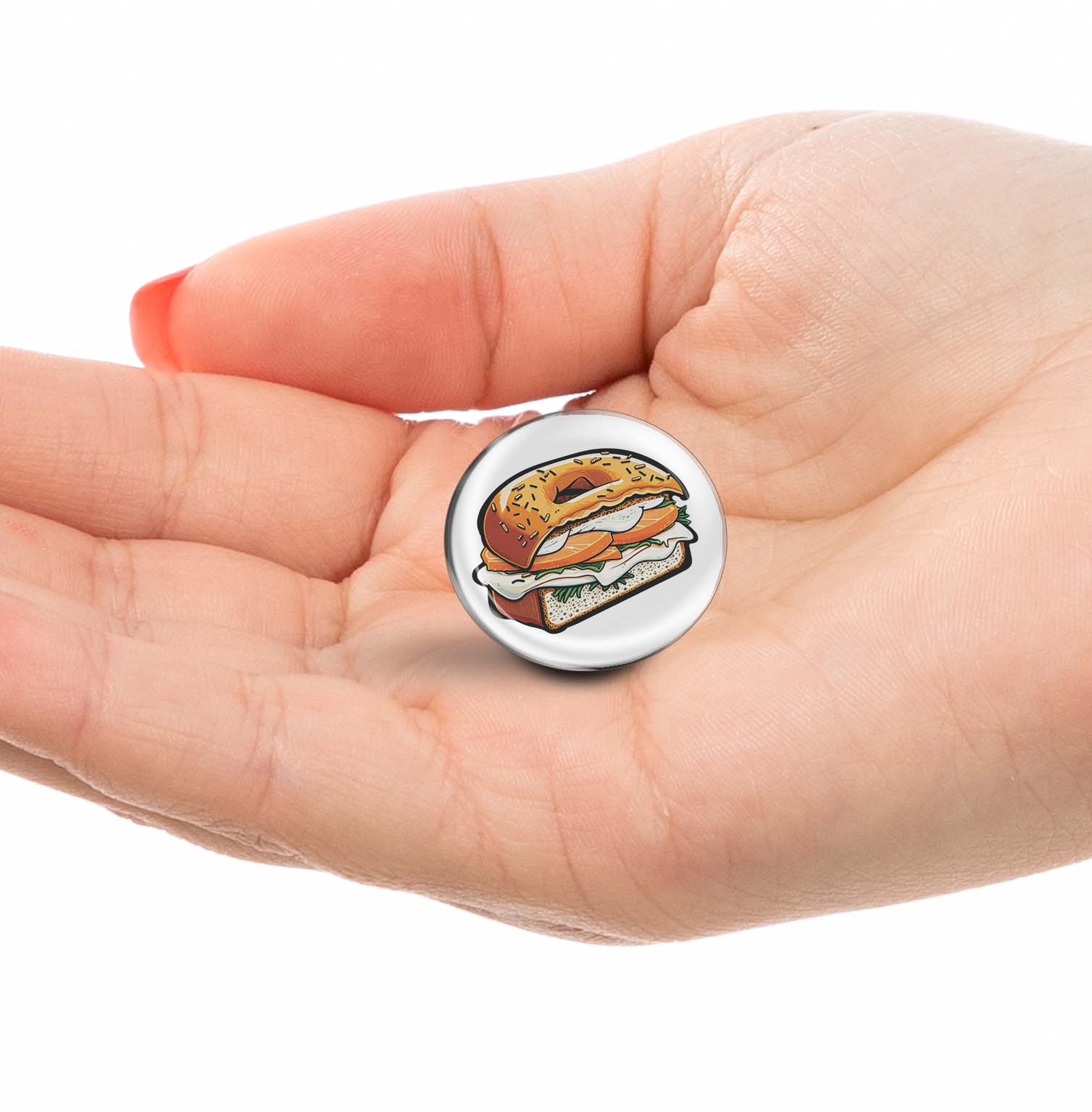 Bagel Sandwich Limited Edition Lapel Pin Exclusive Metal Brooch Badge Accessories For Backpack, Clothes, Hats | Cute Gifts and Collectibles
