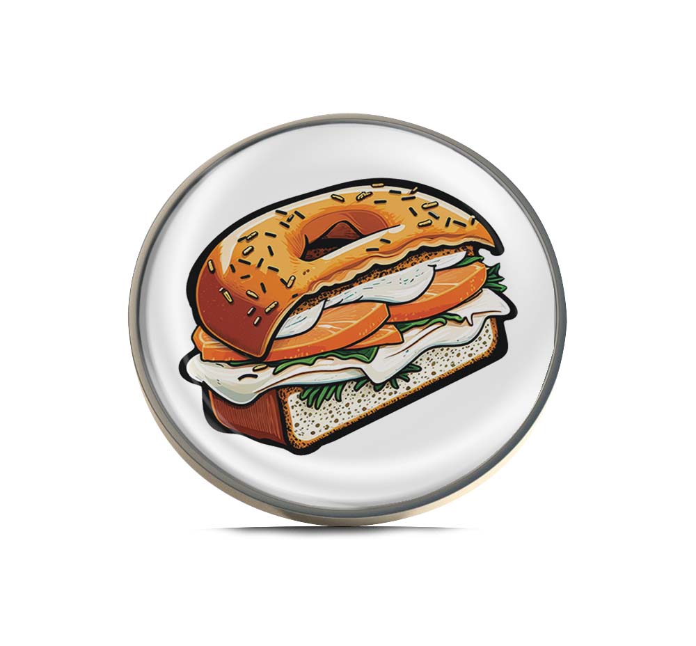 Bagel Sandwich Limited Edition Lapel Pin Exclusive Metal Brooch Badge Accessories For Backpack, Clothes, Hats | Cute Gifts and Collectibles