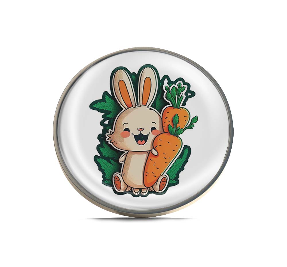 Bunny with carrot Limited Edition Lapel Pin Exclusive Metal Brooch Badge Accessories For Backpack, Clothes, Hats | Cute Gifts and Collectibles