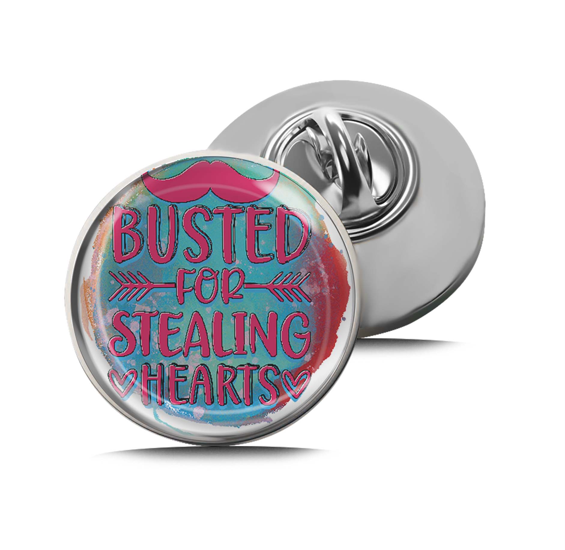 Busted for Stealing Hearts Limited Edition Lapel Pin Exclusive Metal Brooch Badge Accessories For Backpack, Clothes, Hats | Cute Gifts and Collectibles