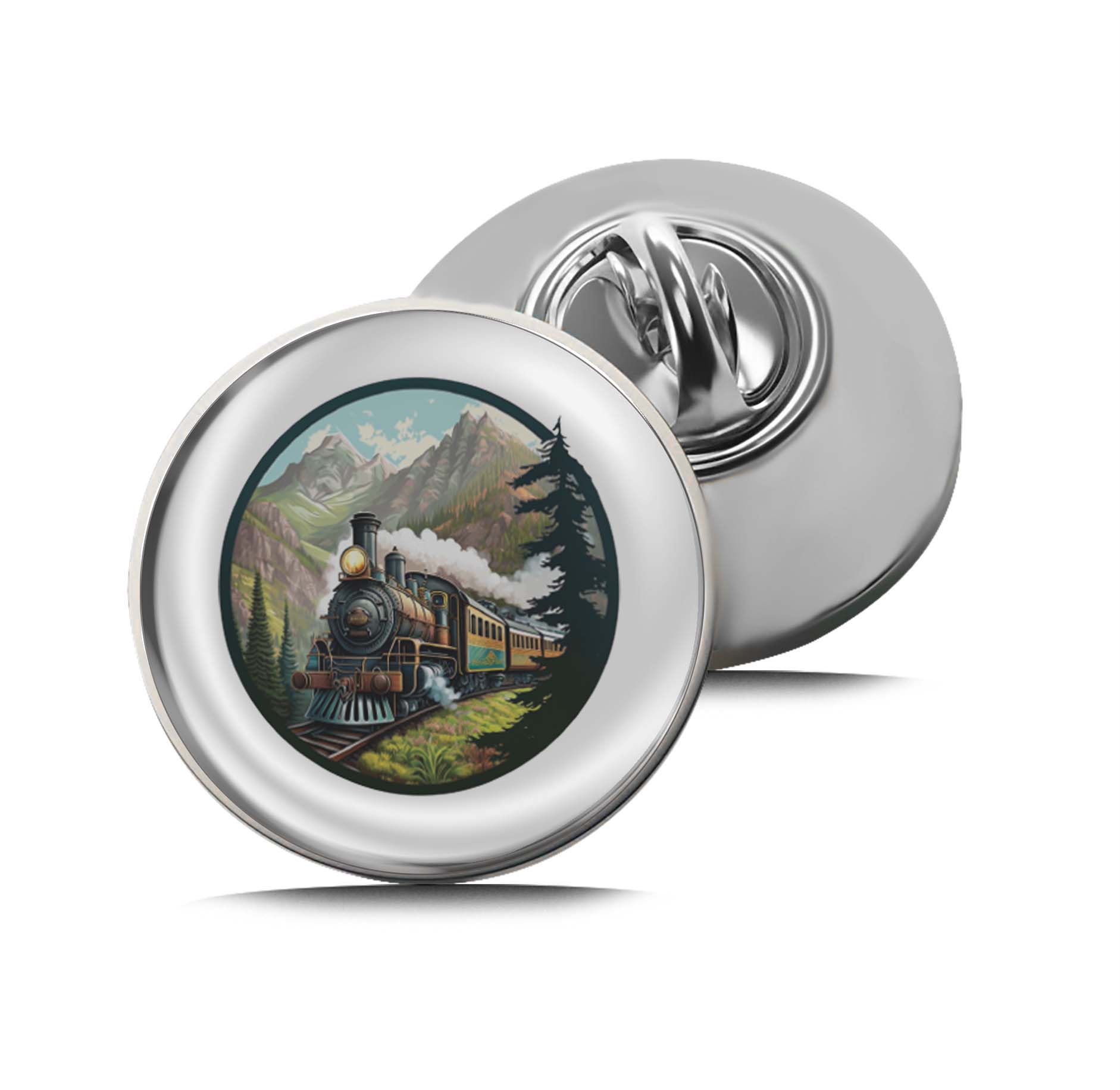Train Moving on Tracks in Forest Limited Edition Lapel Pin Exclusive Metal Brooch Badge Accessories For Backpack, Clothes, Hats | Cute Gifts and Collectibles