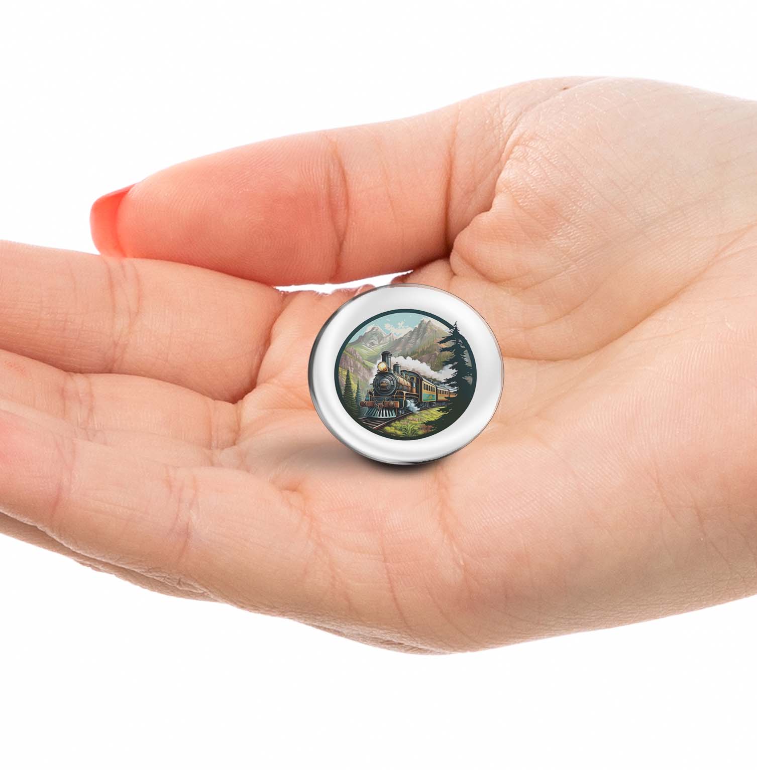 Train Moving on Tracks in Forest Limited Edition Lapel Pin Exclusive Metal Brooch Badge Accessories For Backpack, Clothes, Hats | Cute Gifts and Collectibles