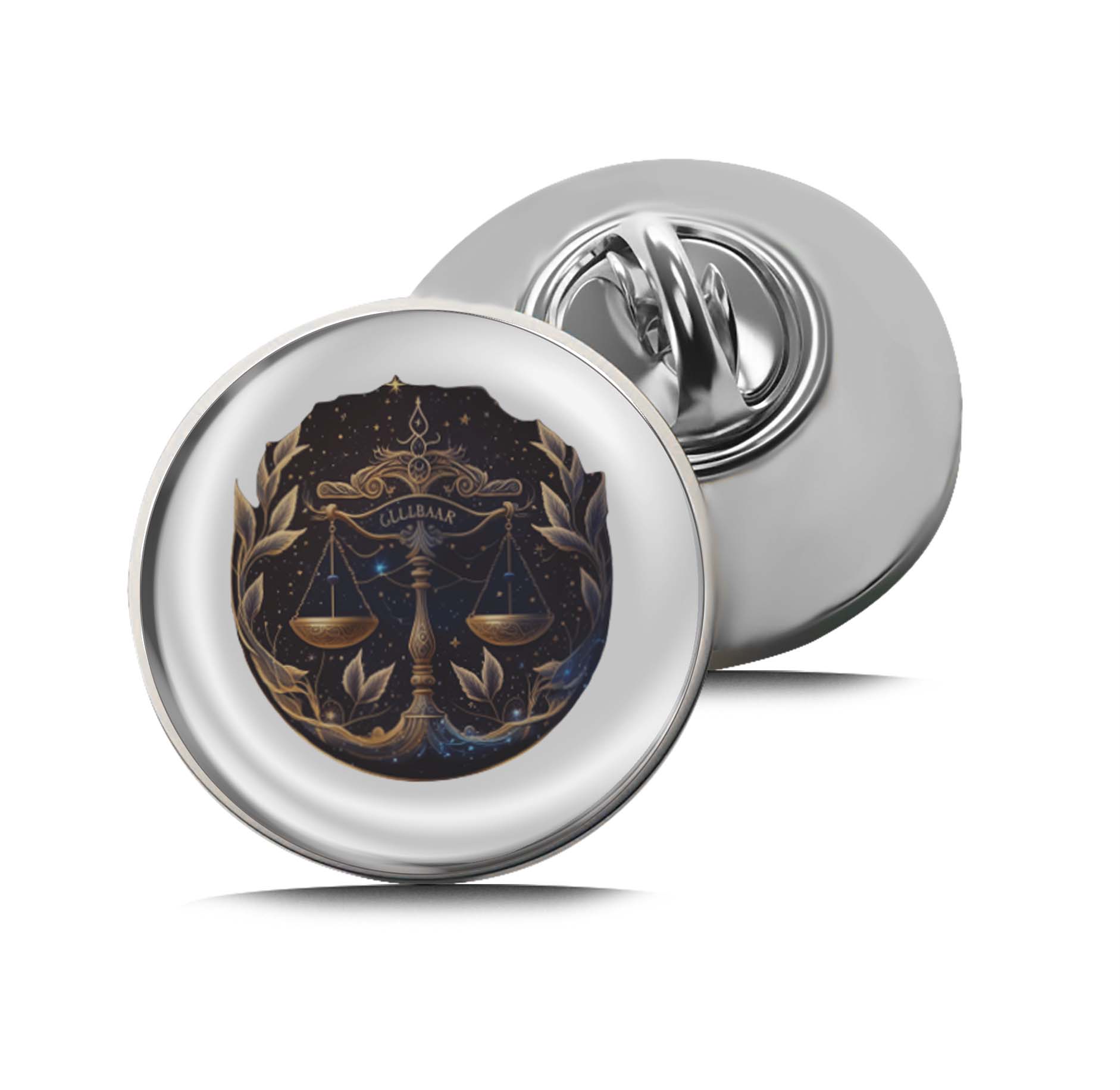 Zodiac sign with scales and leaves in a circle Limited Edition Lapel Pin Exclusive Metal Brooch Badge Accessories For Backpack, Clothes, Hats | Cute Gifts and Collectibles