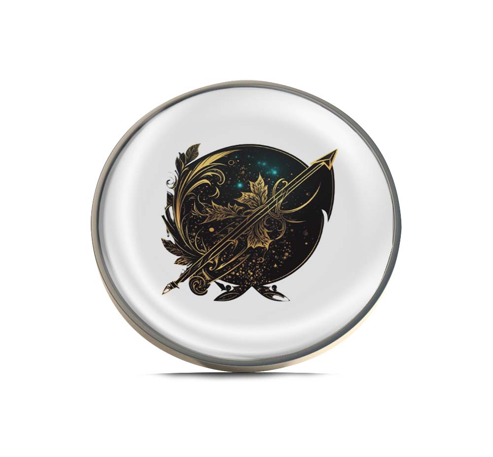Golden Arrow with Leaves Limited Edition Lapel Pin Exclusive Metal Brooch Badge Accessories For Backpack, Clothes, Hats | Cute Gifts and Collectibles