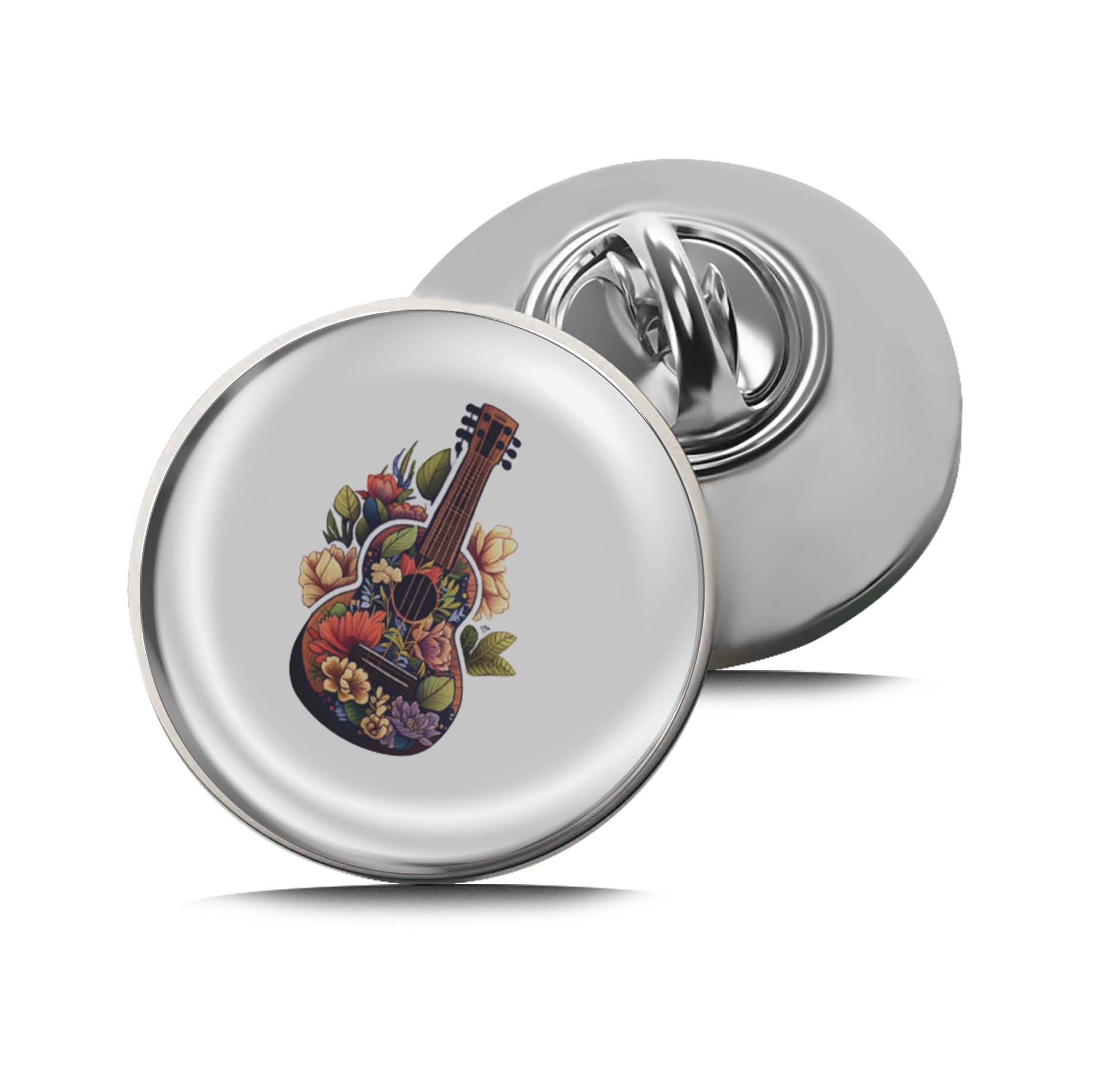Guitar Surrounded By Flowers Limited Edition Lapel Pin Exclusive Metal Brooch Badge Accessories For Backpack, Clothes, Hats | Cute Gifts and Collectibles