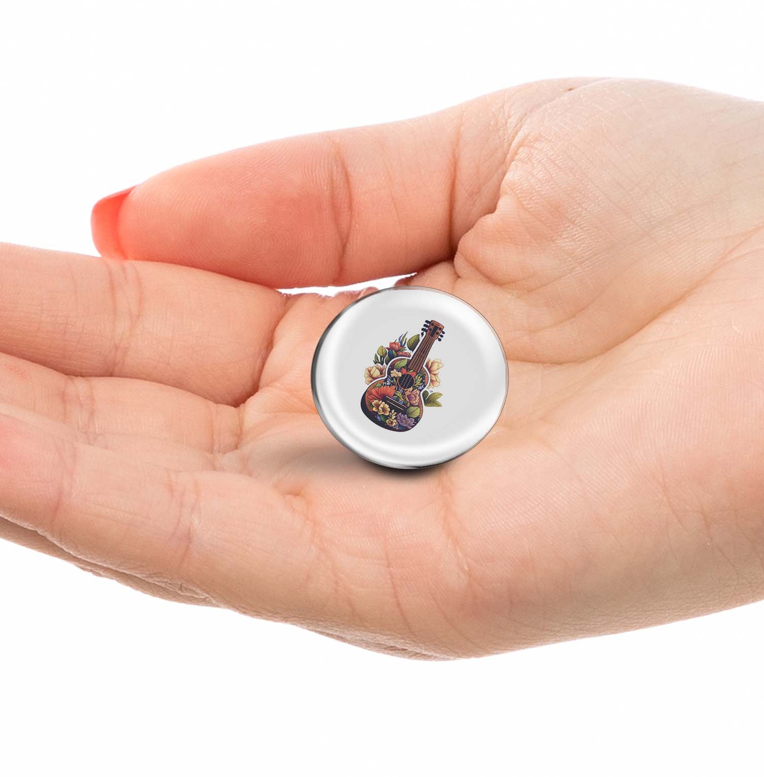 Guitar Surrounded By Flowers Limited Edition Lapel Pin Exclusive Metal Brooch Badge Accessories For Backpack, Clothes, Hats | Cute Gifts and Collectibles