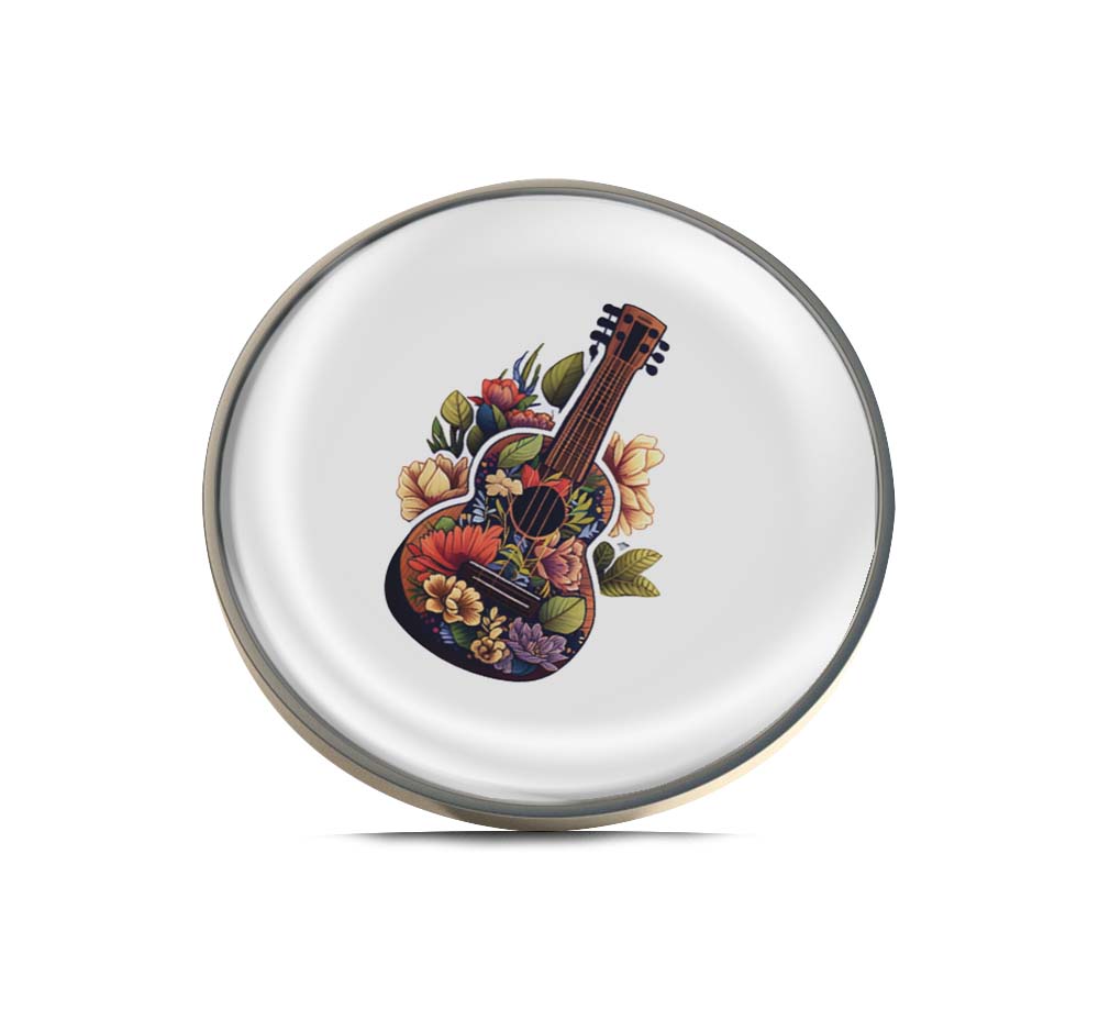 Guitar Surrounded By Flowers Limited Edition Lapel Pin Exclusive Metal Brooch Badge Accessories For Backpack, Clothes, Hats | Cute Gifts and Collectibles