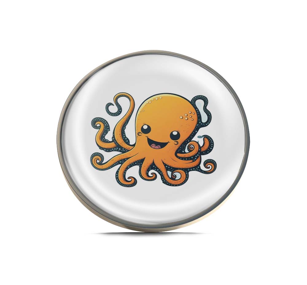Orange Octopus Limited Edition Lapel Pin Exclusive Metal Brooch Badge Accessories For Backpack, Clothes, Hats | Cute Gifts and Collectibles