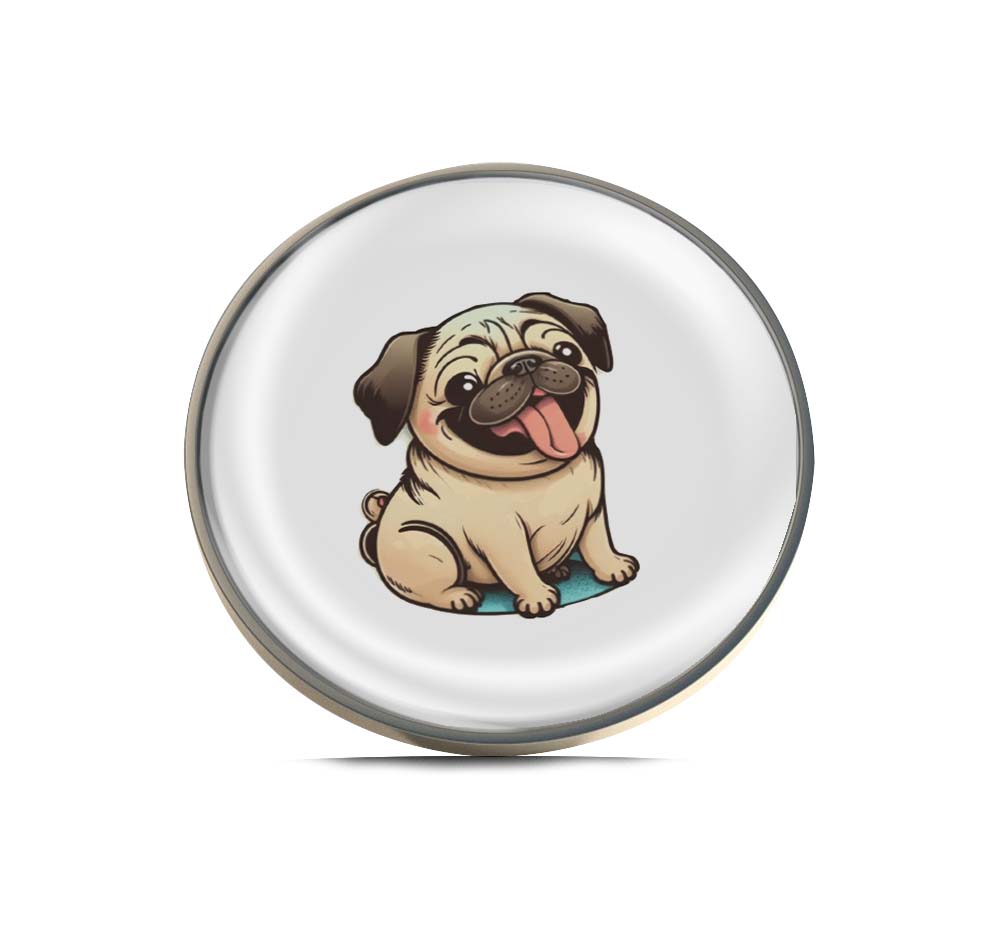 Cartoon happy pug dog Limited Edition Lapel Pin Exclusive Metal Brooch Badge Accessories For Backpack, Clothes, Hats | Cute Gifts and Collectibles
