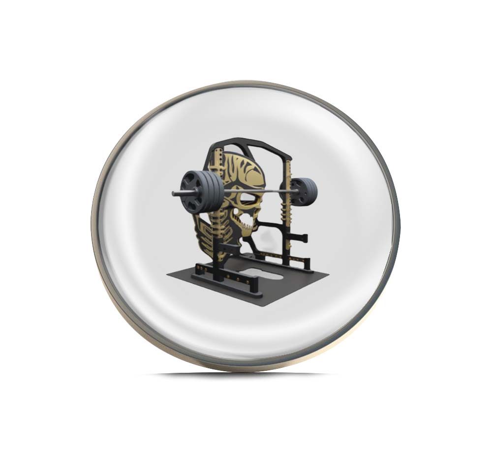 Skull and Squat Rack Limited Edition Lapel Pin Exclusive Metal Brooch Badge Accessories For Backpack, Clothes, Hats | Cute Gifts and Collectibles