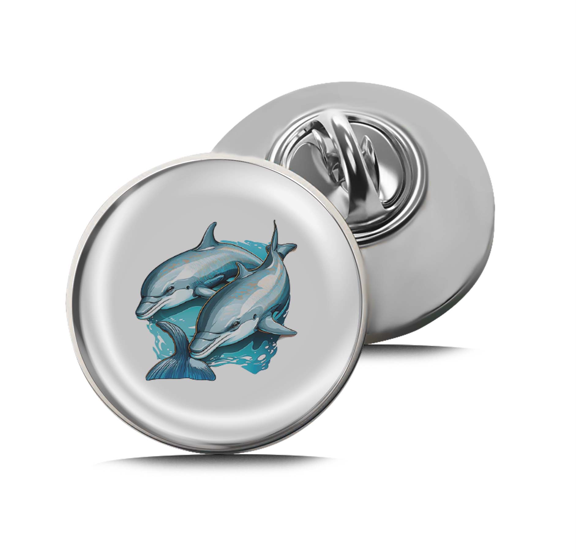 Two dolphins Limited Edition Lapel Pin Exclusive Metal Brooch Badge Accessories For Backpack, Clothes, Hats | Cute Gifts and Collectibles