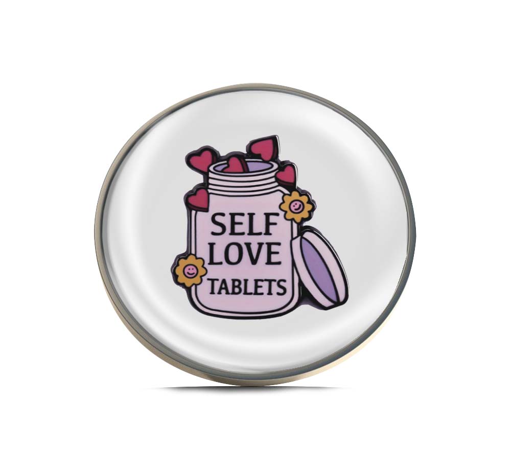 Self Love Tablets Limited Edition Lapel Pin Exclusive Metal Brooch Badge Accessories For Backpack, Clothes, Hats | Cute Gifts and Collectibles
