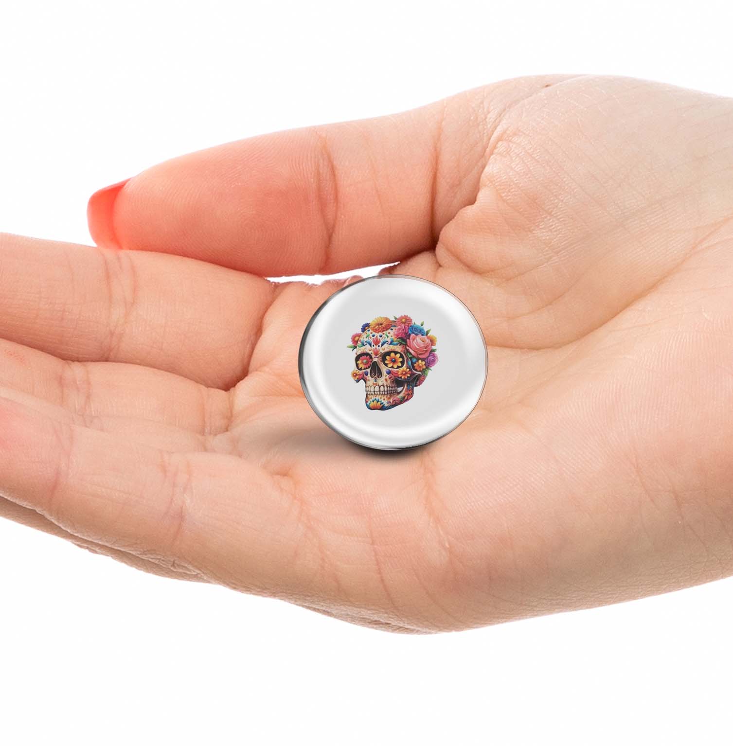 Skull With Flowers Limited Edition Lapel Pin Exclusive Metal Brooch Badge Accessories For Backpack, Clothes, Hats | Cute Gifts and Collectibles