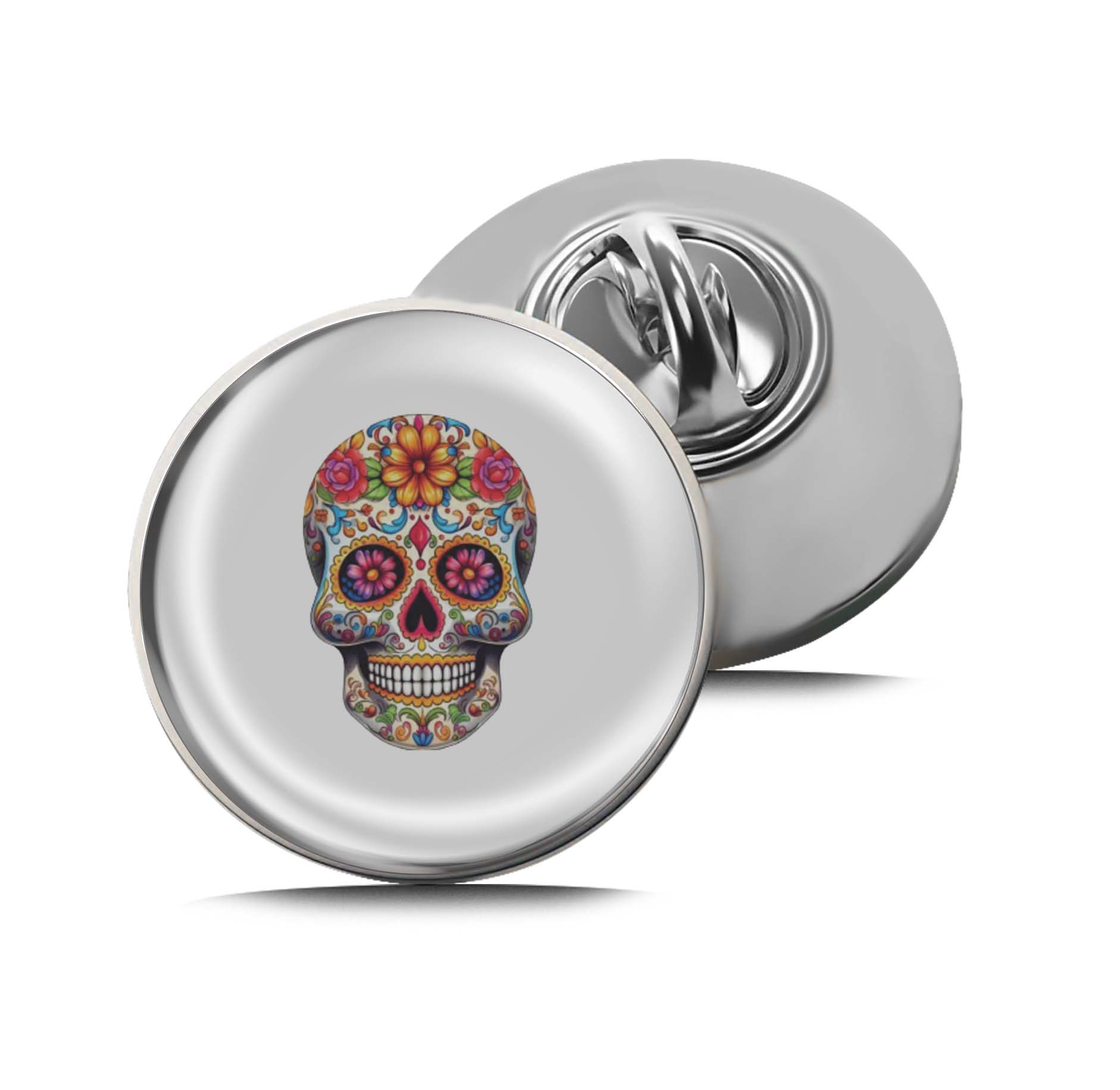 Colorful Floral Sugar Skull Limited Edition Lapel Pin Exclusive Metal Brooch Badge Accessories For Backpack, Clothes, Hats | Cute Gifts and Collectibles
