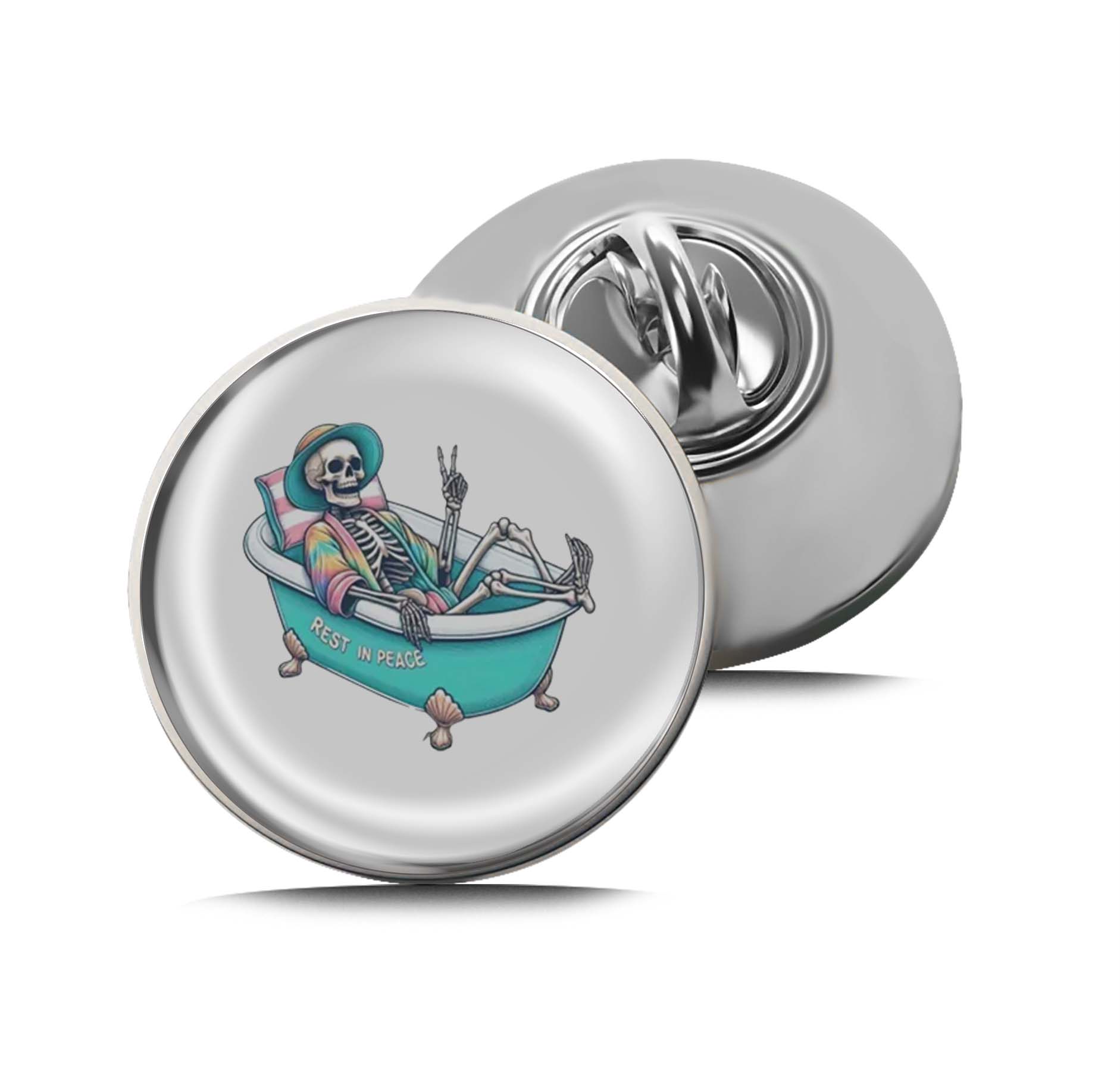 Skeleton in Tub Limited Edition Lapel Pin Exclusive Metal Brooch Badge Accessories For Backpack, Clothes, Hats | Cute Gifts and Collectibles