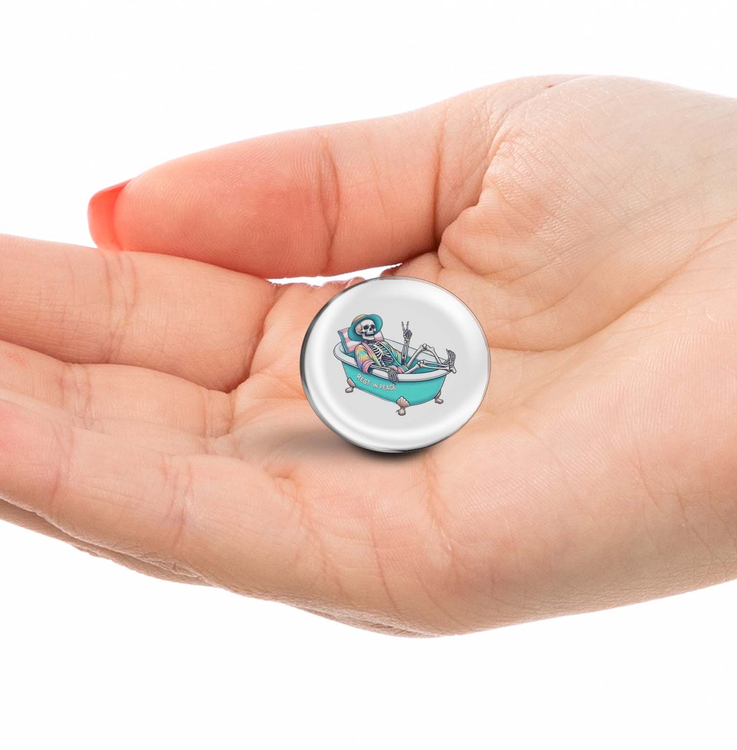 Skeleton in Tub Limited Edition Lapel Pin Exclusive Metal Brooch Badge Accessories For Backpack, Clothes, Hats | Cute Gifts and Collectibles
