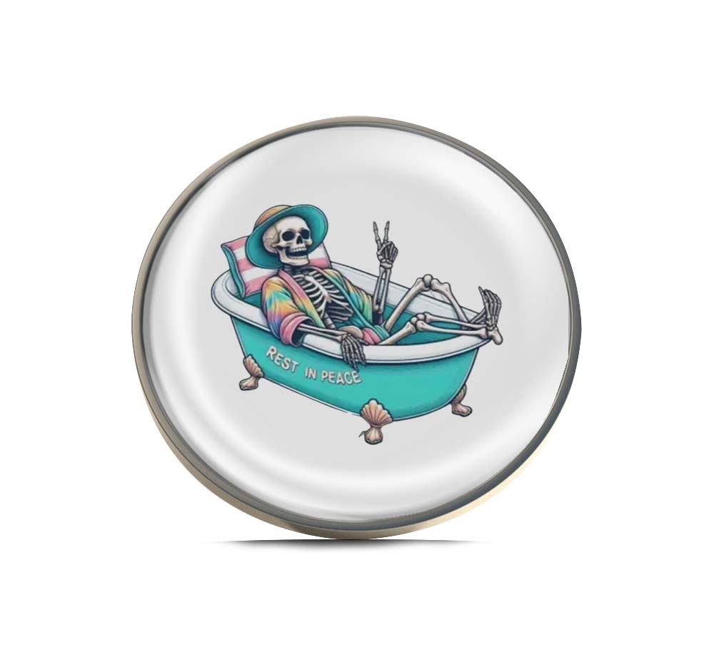 Skeleton in Tub Limited Edition Lapel Pin Exclusive Metal Brooch Badge Accessories For Backpack, Clothes, Hats | Cute Gifts and Collectibles