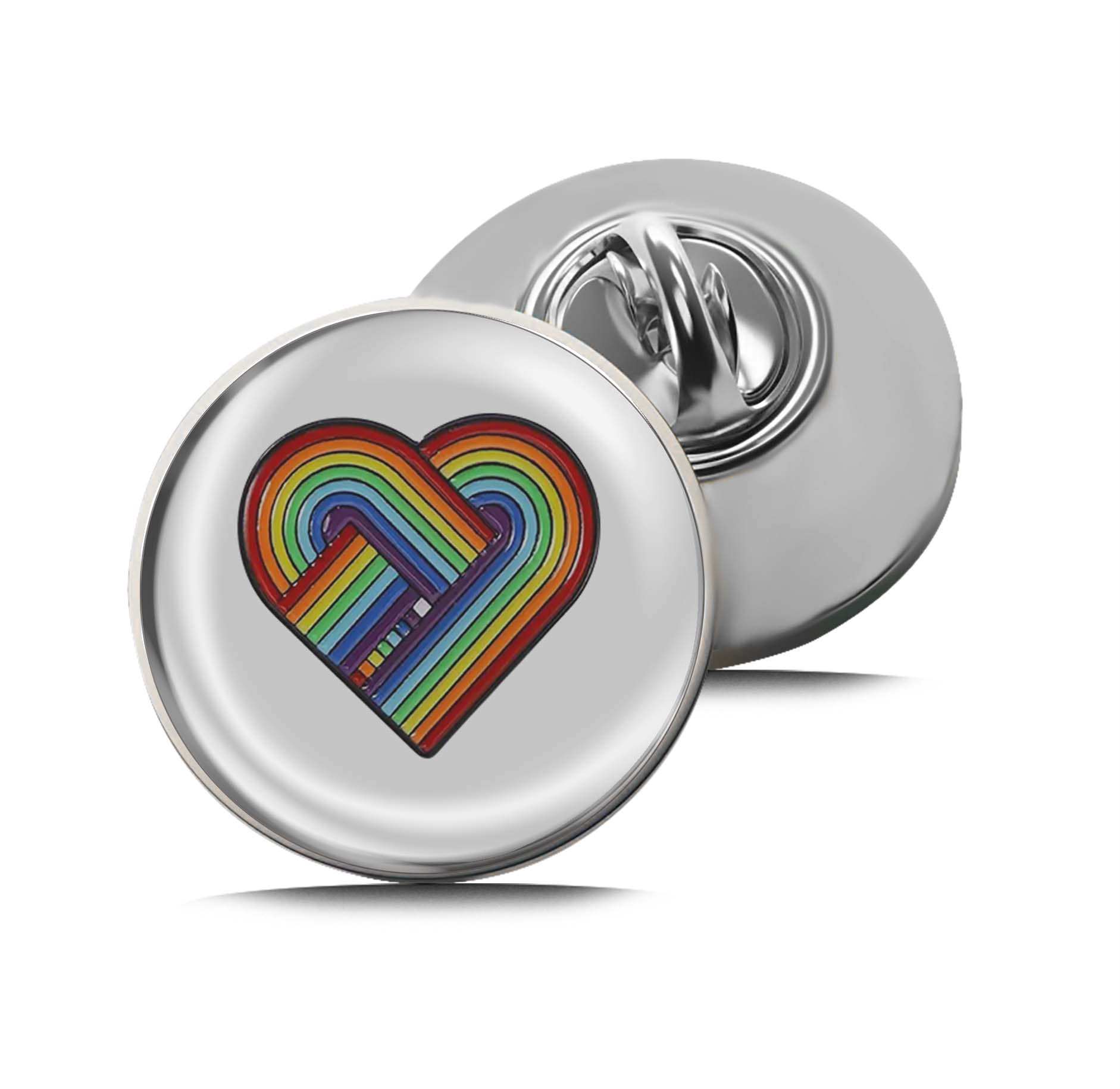 Rainbow Heart Limited Edition Lapel Pin Exclusive Metal Brooch Badge Accessories For Backpack, Clothes, Hats | Cute Gifts and Collectibles