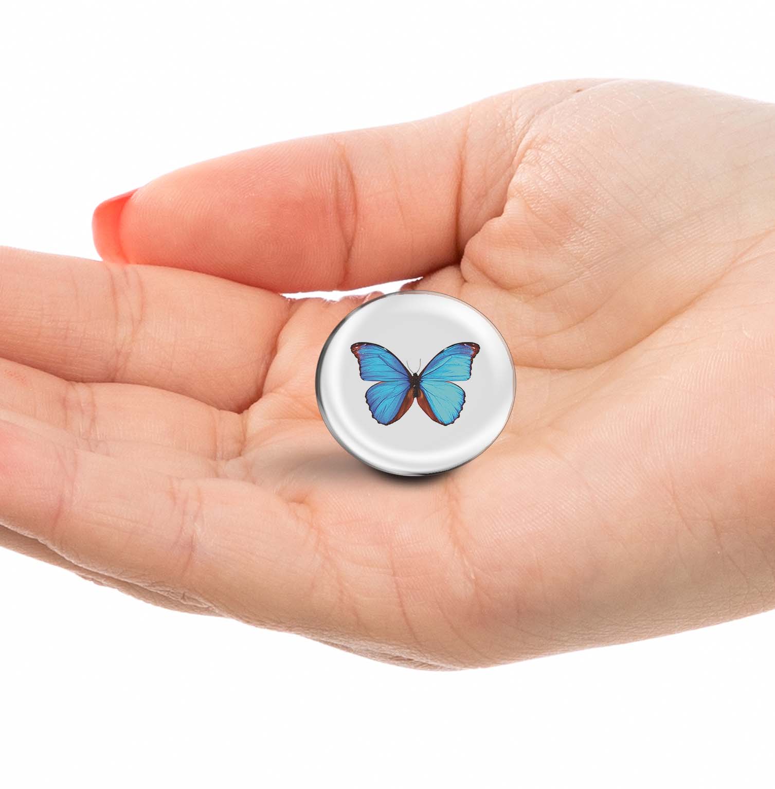 A blue morpho butterfly Limited Edition Lapel Pin Exclusive Metal Brooch Badge Accessories For Backpack, Clothes, Hats | Cute Gifts and Collectibles