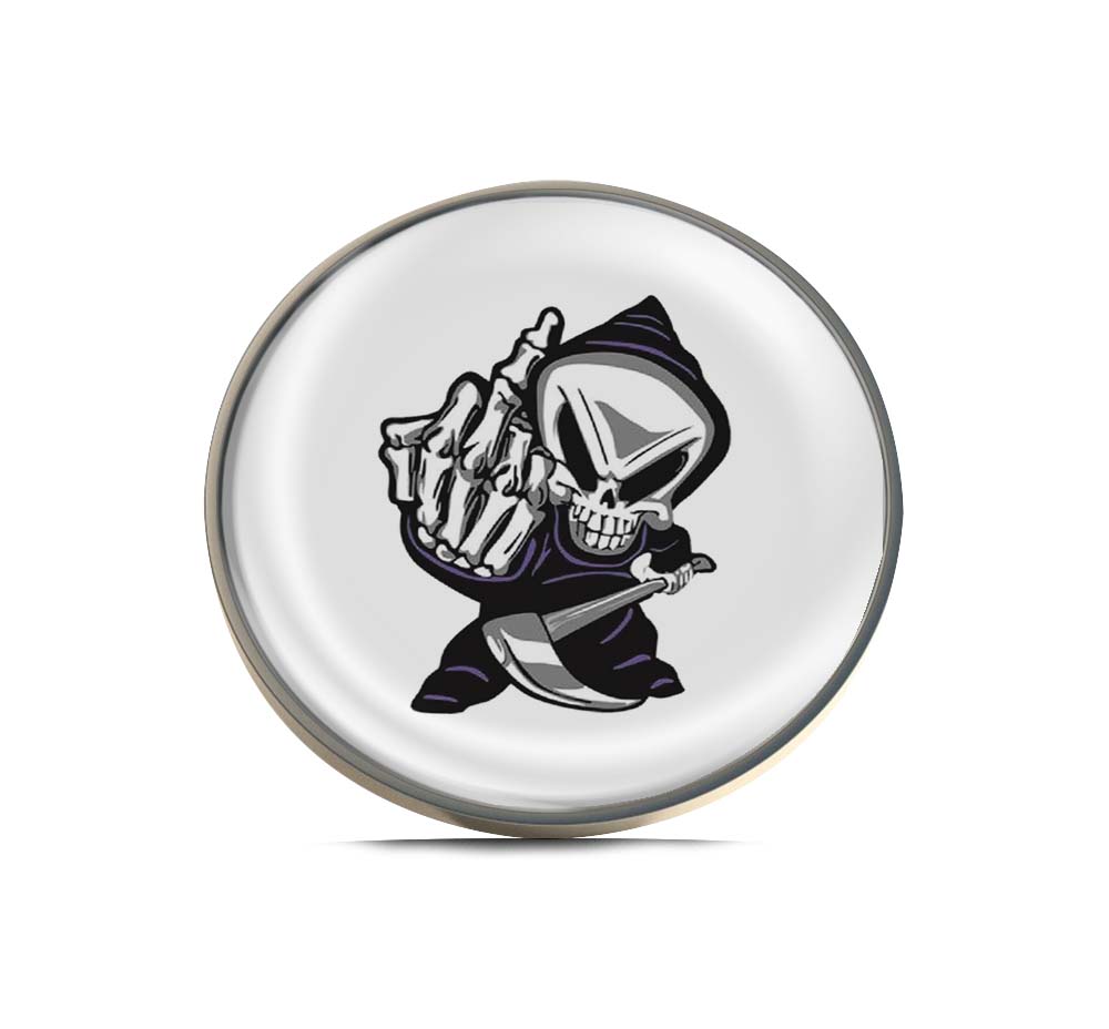 Cartoon Middle Finger Grim Reaper skull Limited Edition Lapel Pin Exclusive Metal Brooch Badge Accessories For Backpack, Clothes, Hats | Cute Gifts and Collectibles