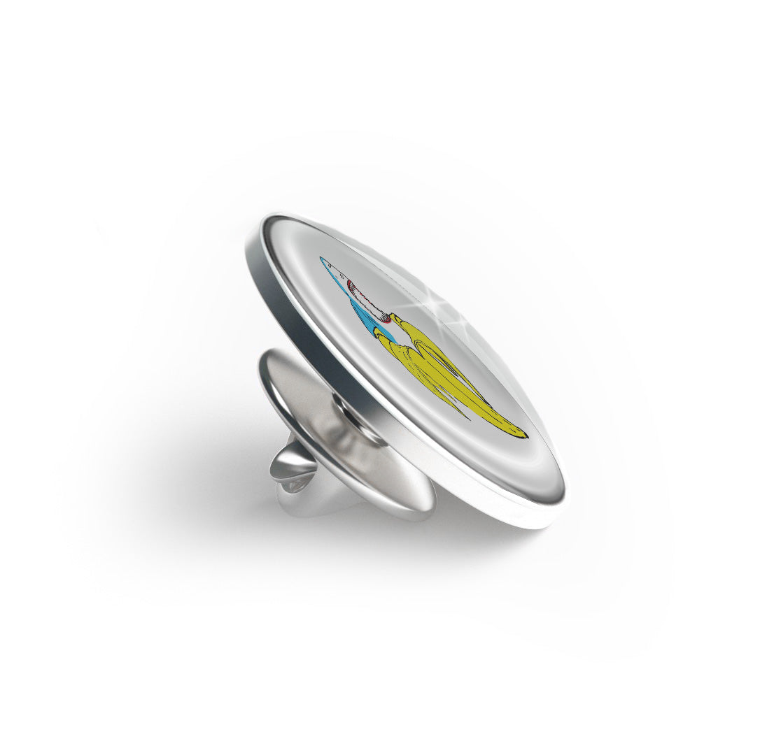 Banana shark Limited Edition Lapel Pin Exclusive Metal Brooch Badge Accessories For Backpack, Clothes, Hats | Cute Gifts and Collectibles