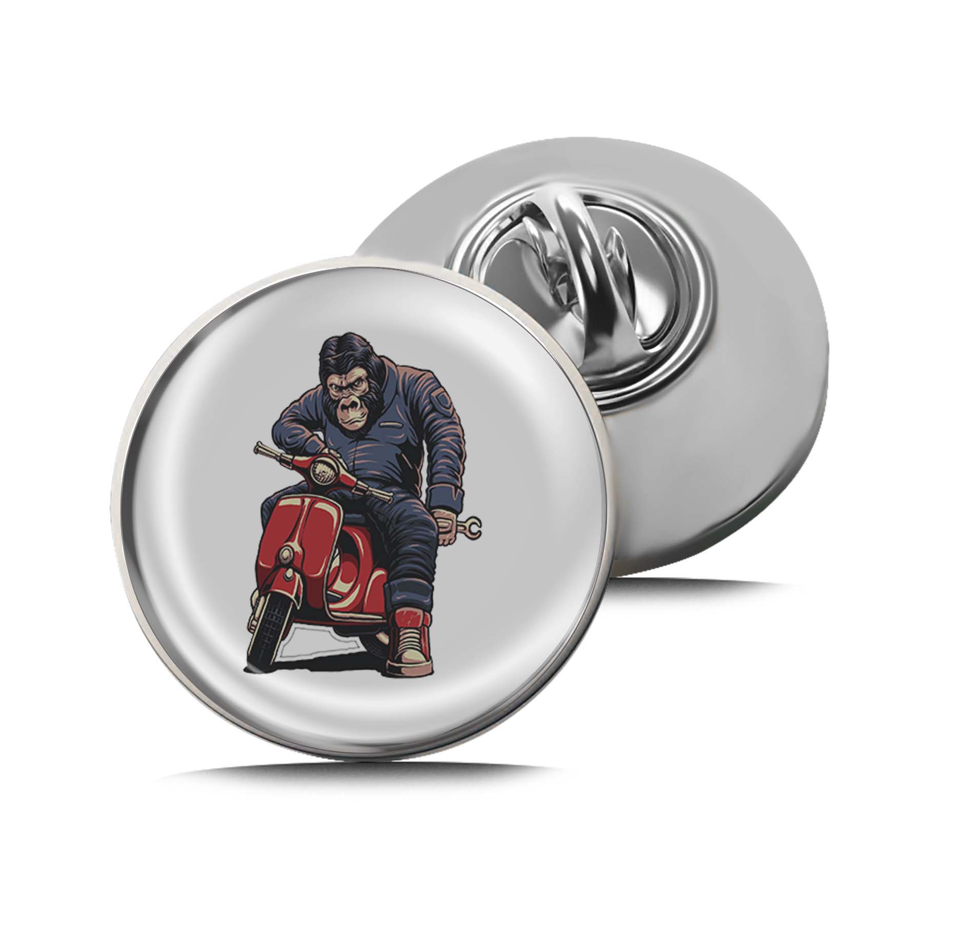 The gorilla and scooter Limited Edition Lapel Pin Exclusive Metal Brooch Badge Accessories For Backpack, Clothes, Hats | Cute Gifts and Collectibles