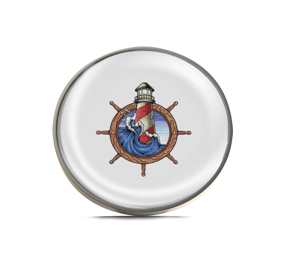 Lighthouse and Ship Wheel Limited Edition Lapel Pin Exclusive Metal Brooch Badge Accessories For Backpack, Clothes, Hats | Cute Gifts and Collectibles