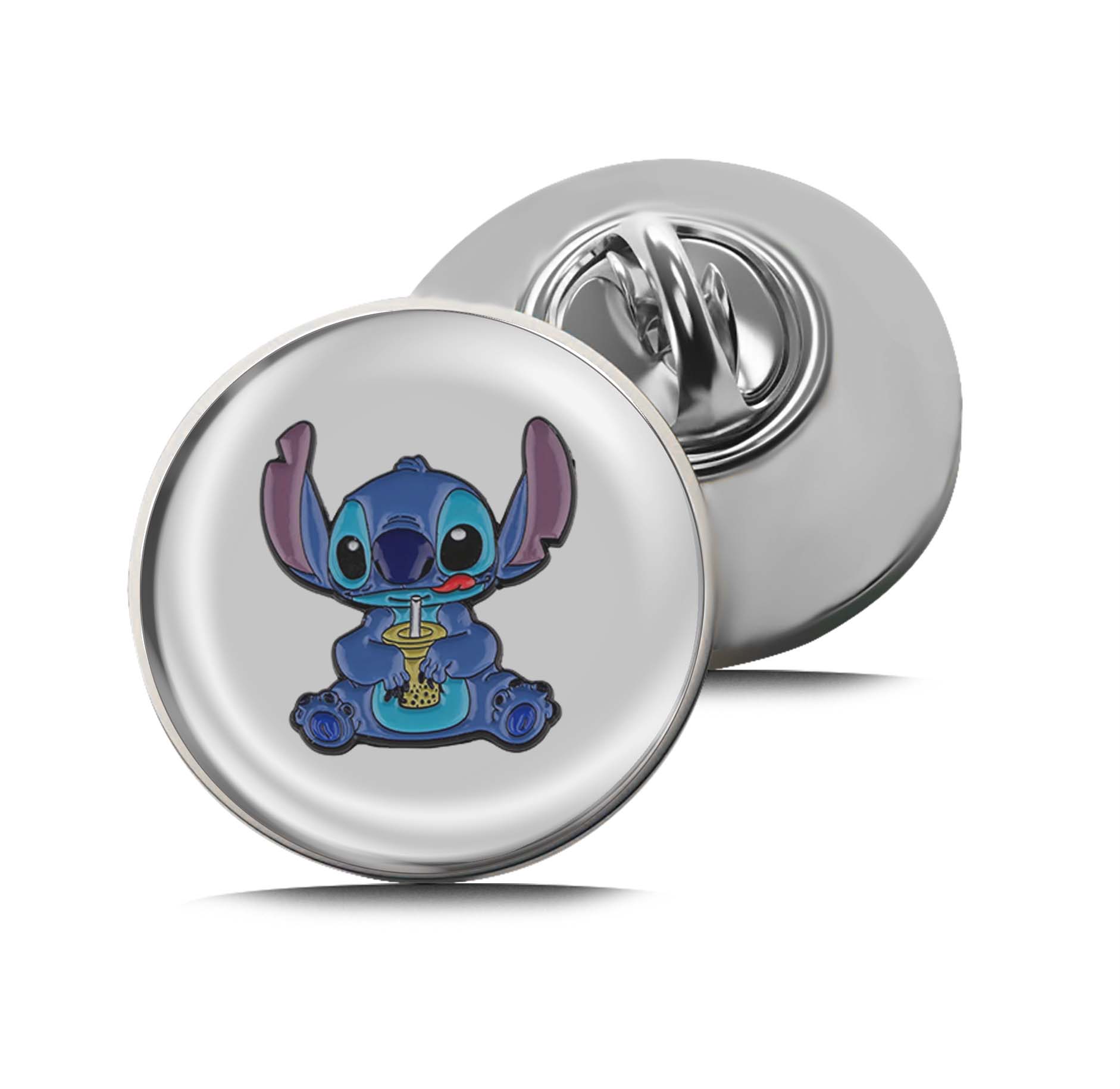 Stitch drinking boba Limited Edition Lapel Pin Exclusive Metal Brooch Badge Accessories For Backpack, Clothes, Hats | Cute Gifts and Collectibles