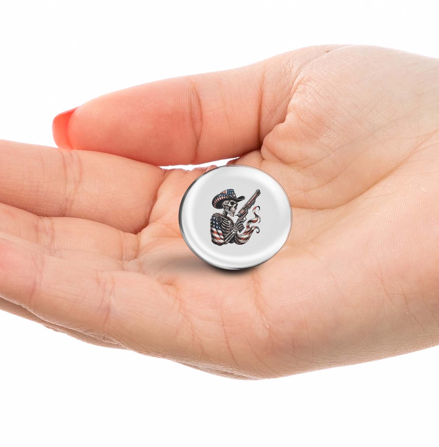 Skeleton With Gun Limited Edition Lapel Pin Exclusive Metal Brooch Badge Accessories For Backpack, Clothes, Hats | Cute Gifts and Collectibles